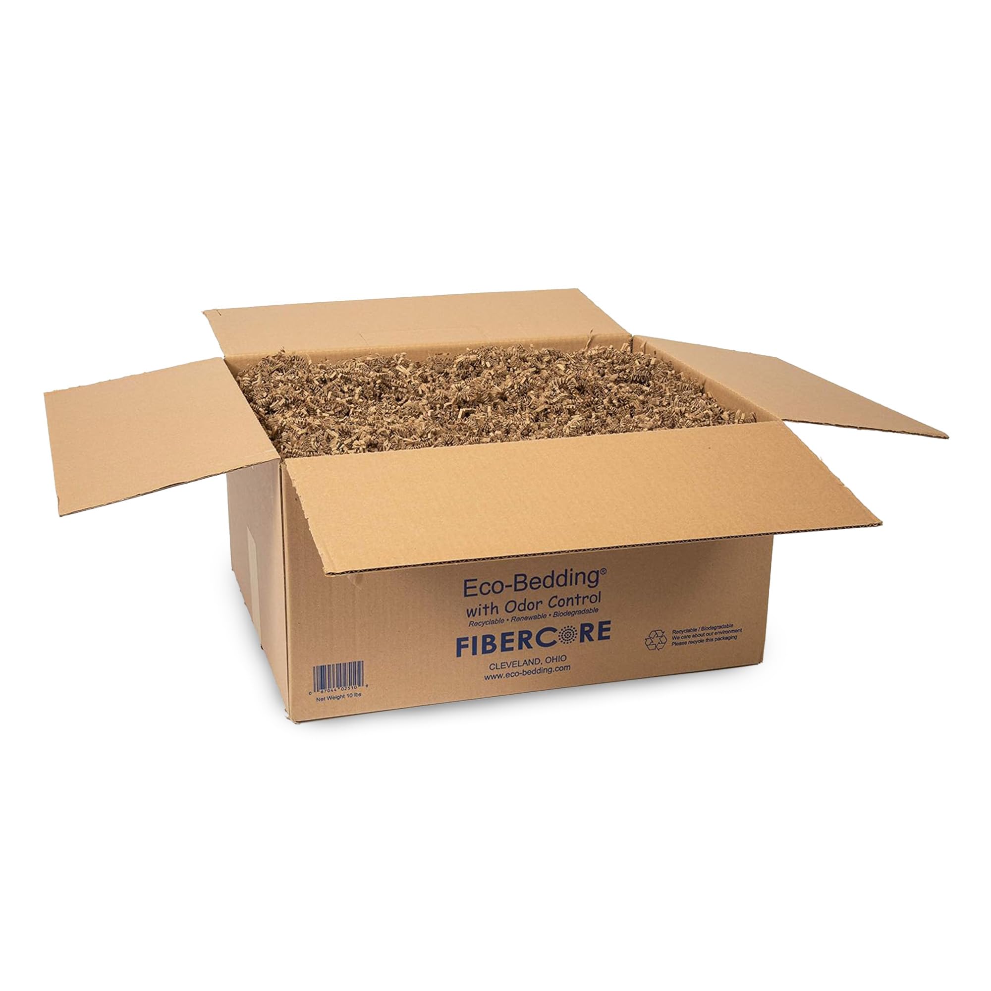 FiberCore Eco Bedding with Odor Control, 99% Dust Free Paper Bedding for Small Animals and Birds, 10 lb (Expands to 250 L).
