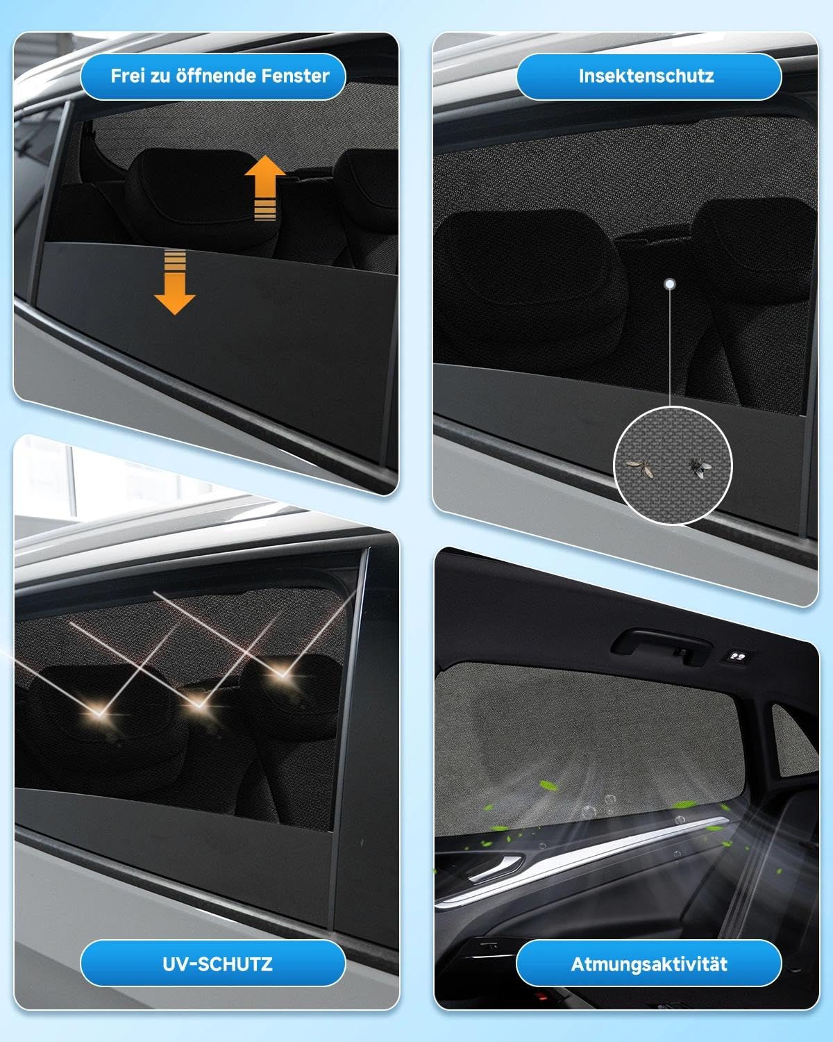 Autozonwering voor VW T-ROC (2018-2024), zonneschermen voor achterste Autozonwering voor VW T-ROC (2018-2024), zonneschermen voor achterste