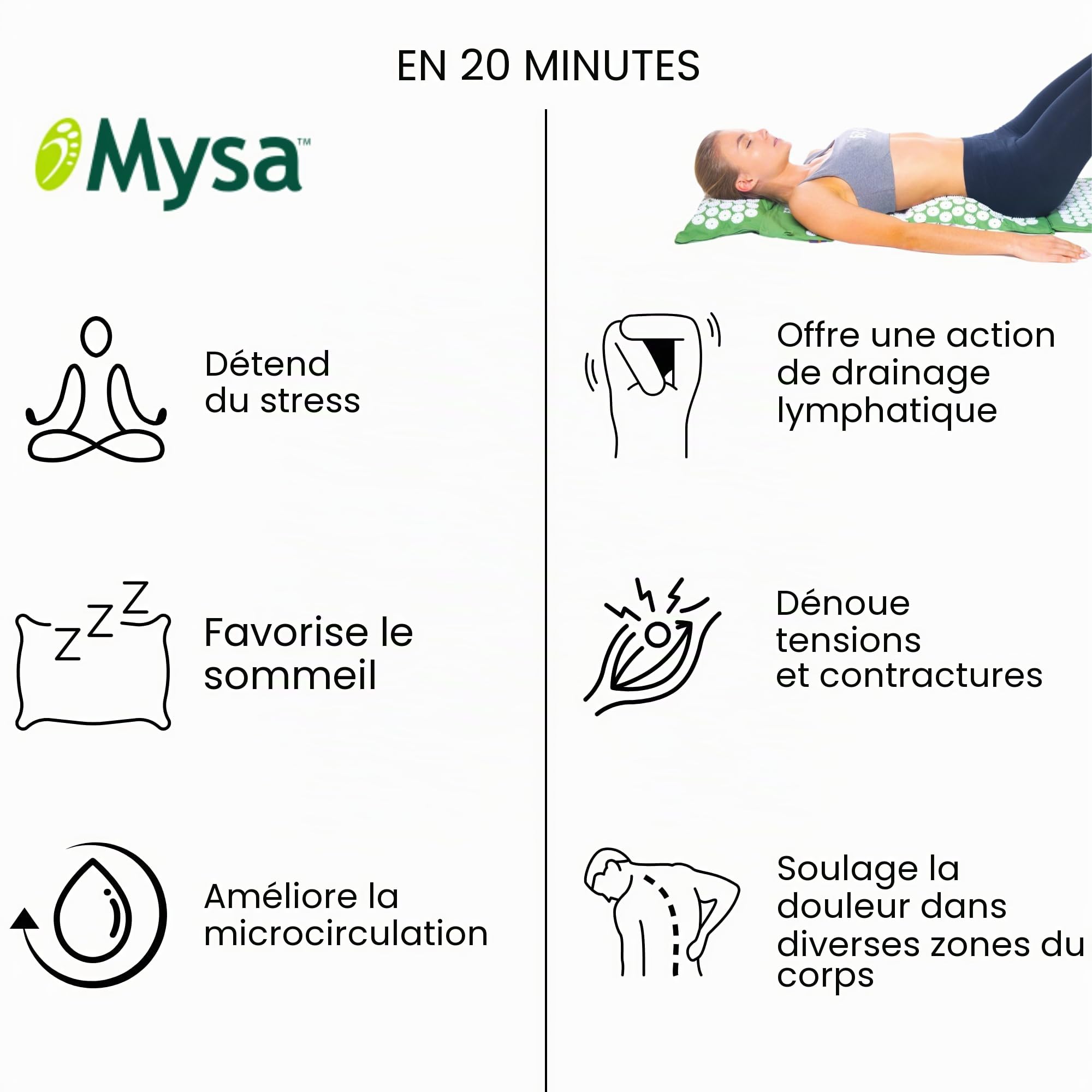 THERMO MYSA DUO XXL: LE PLUS GRAND ENSEMBLE TAPIS + COUSSIN D'ACUPRESSION: 180 CM! INCROYABLE EFFET ANALGESIQUE/RELAXANT SUR TOUT LE CORPS: 15.576 POINTES! POUR GRANDES STATUTS| 7 SACS + TUTORIELS
