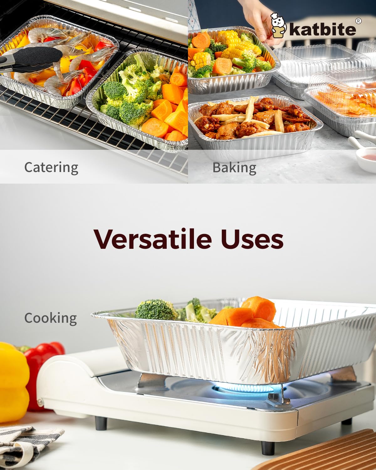 - 8 Inch Disposable Round Aluminum Foil Take-Out...
