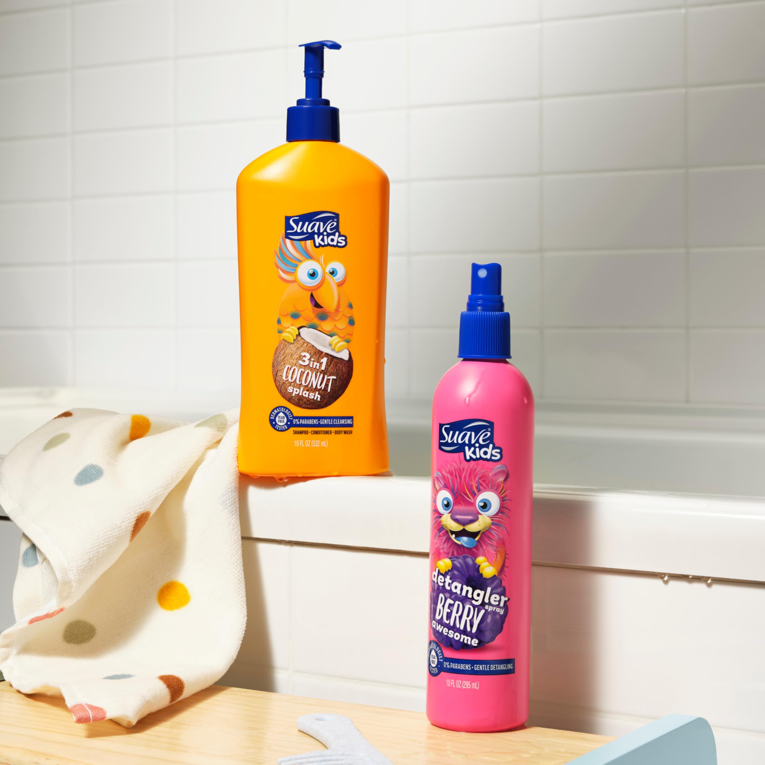Suave Kids Detangler Spray Tear-Free Hair Detangler 10 oz, Pack of 6