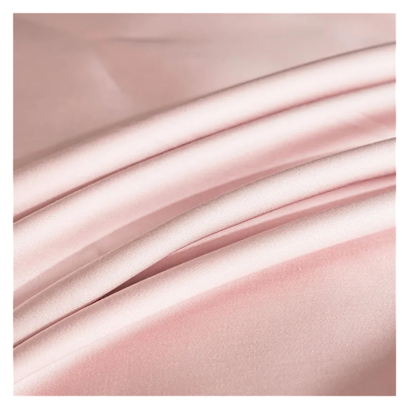 Spannbettlaken aus natürlicher Maulbeerseide, Vier Ecken mit elastischem Band, Matratzenbezug, einfarbig(Light Pink,200x200x25cm)