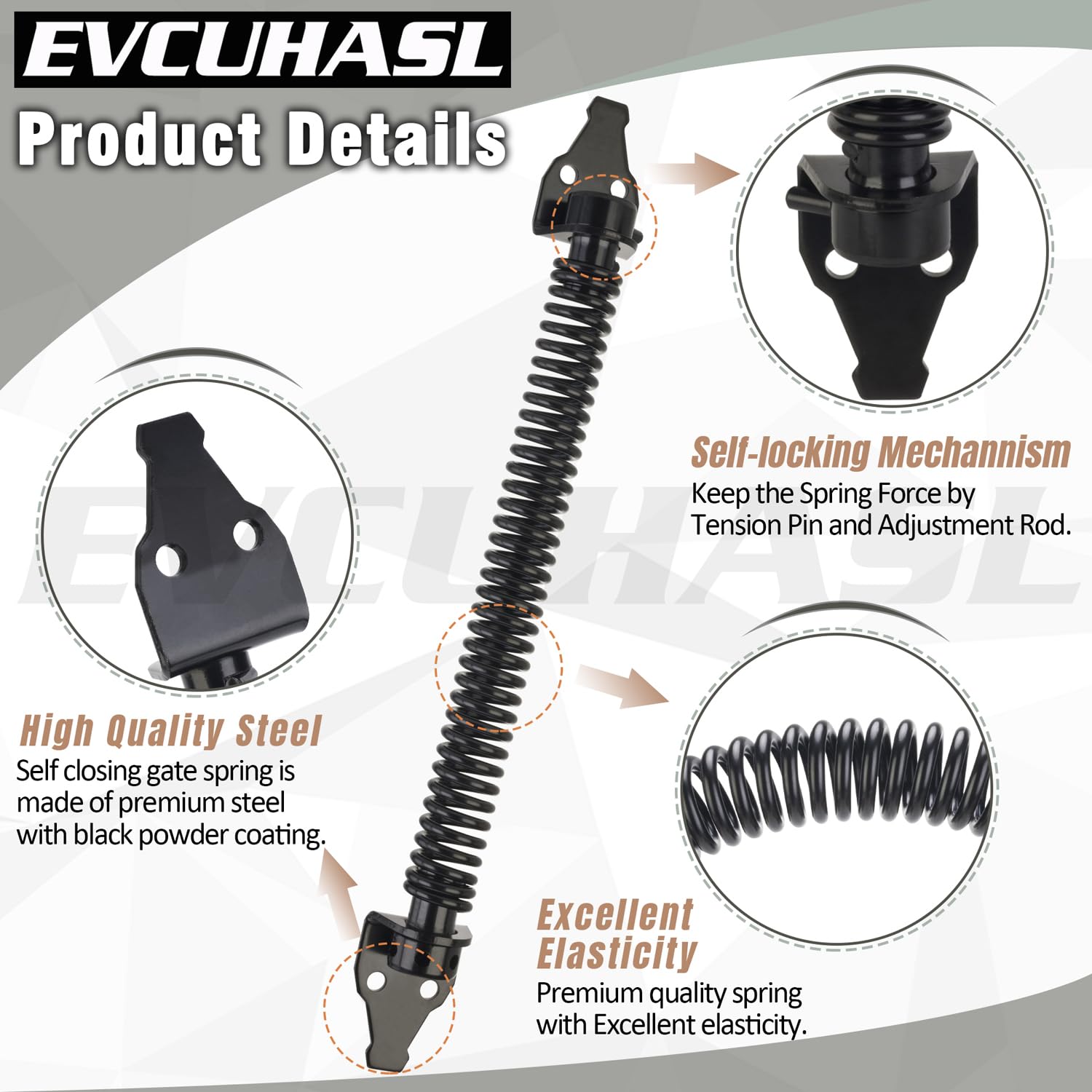 Snapklik.com : EVCUHASL 14" Gate Spring Self Closing Heavy Duty Outdoor ...