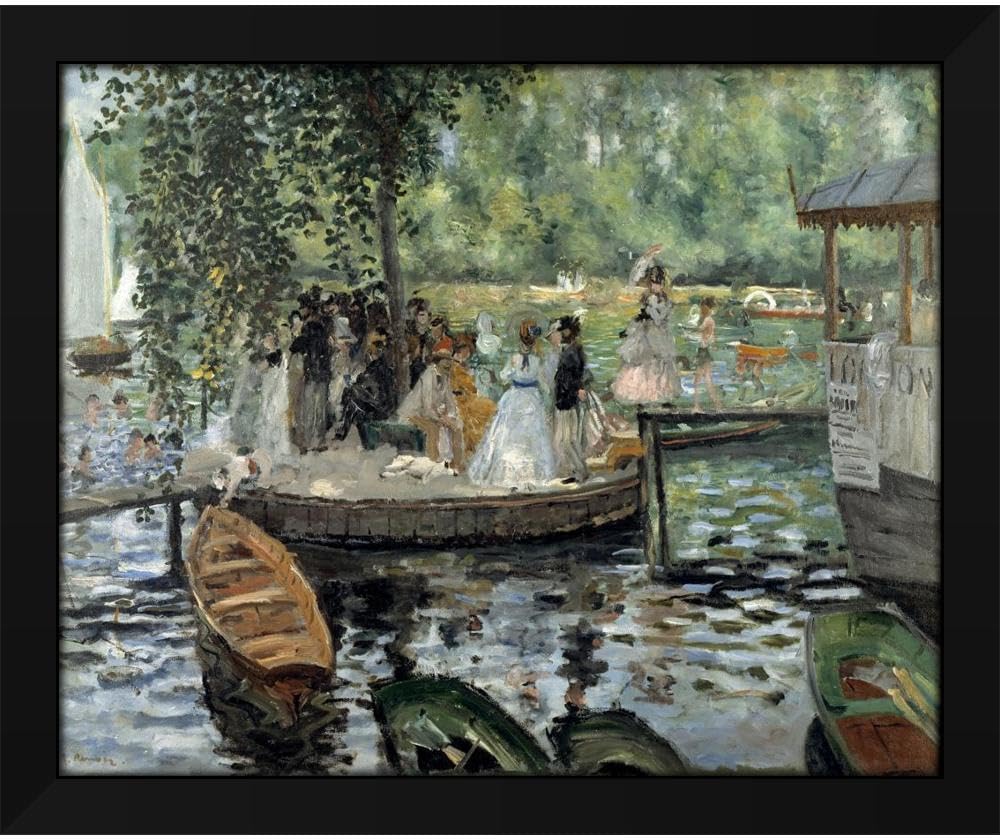 Pierre-Auguste Renoir 18x15 Black Modern Framed Art Print Titled: La Grenouillère