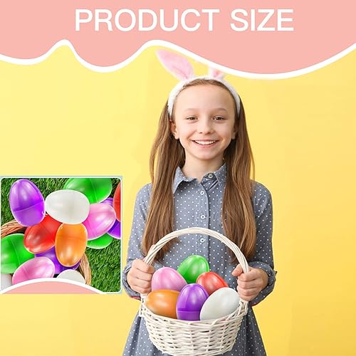 Miniatura 5 de Plástico 6 colores huevos de Pascua para niños para huevos de Pascua caza juego fiesta 3.2 pulgadas (24)