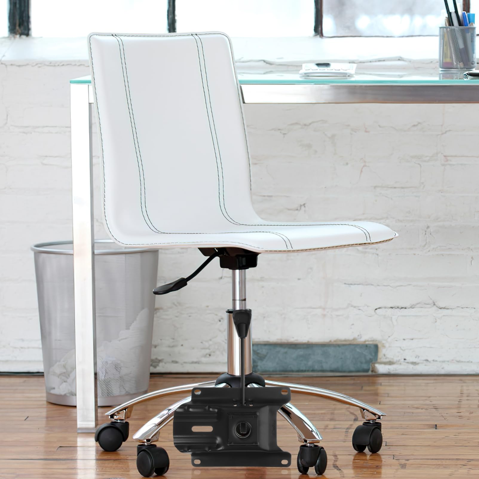 Placa para Control Inclinación Silla Oficina, Hierro Negro, 14x17, 5 CM | Montaje Sencillo, Apta para Sillón de Trabajo, Uso Diario Intenso, Pieza Robusta de Reemplazo