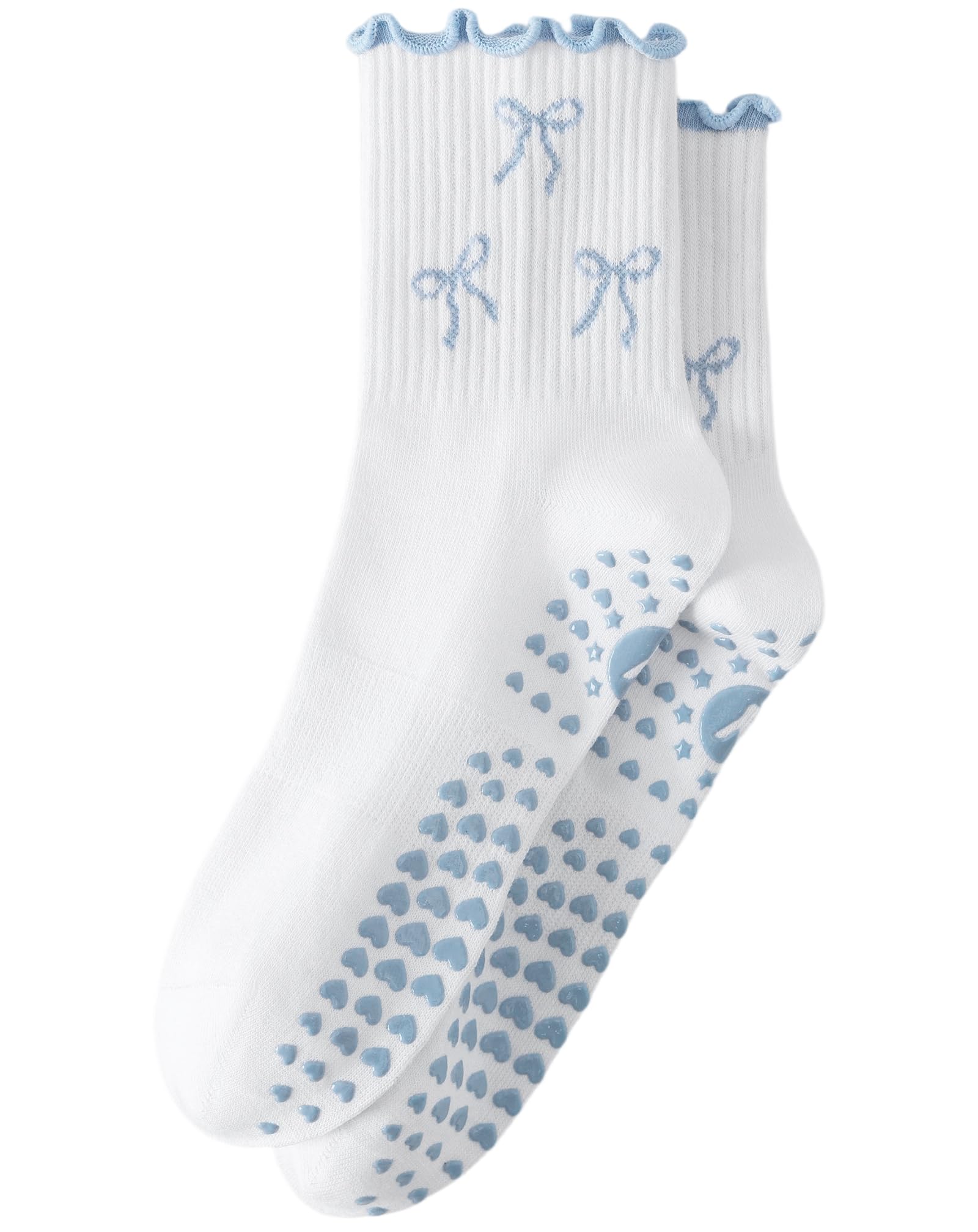 Yawlsow Pilates Stoppersocken für Damen Rutschfeste Yoga Grip Socken | mit Noppen niedlich und bequem für Reformer Ballett Barre Tanz Trampolin Krankenhaus Fitness Zuhause Atmungsaktiv