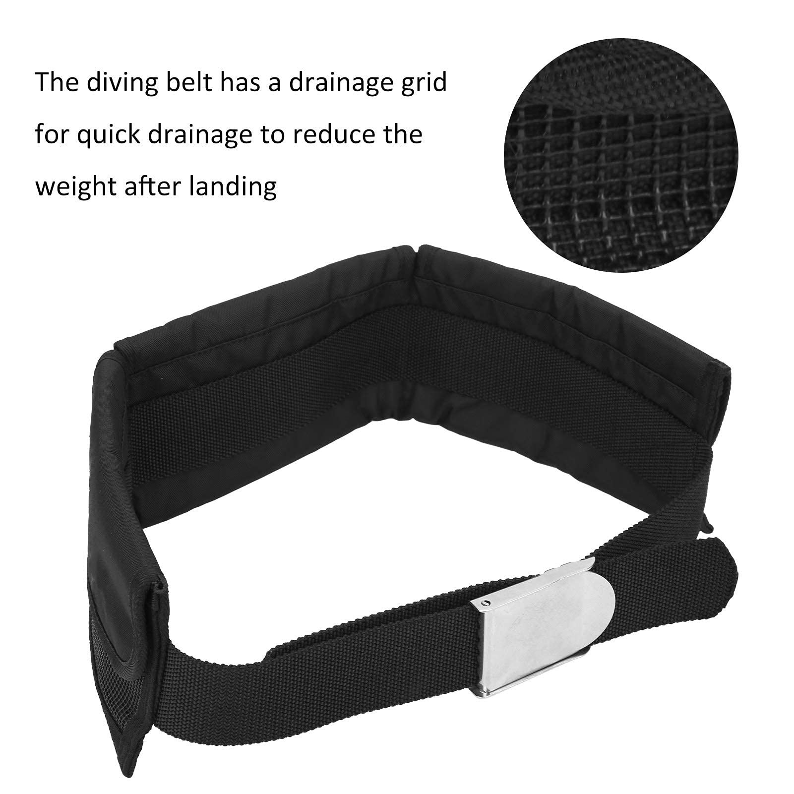Alomejor Cintura per Pesi da Immersione Cintura per Contrappesi a 3 Tasche Cintura Regolabile con Fibbia per Subacquee Nuoto Snorkeling Scuba (Pesi Non Inclusi)