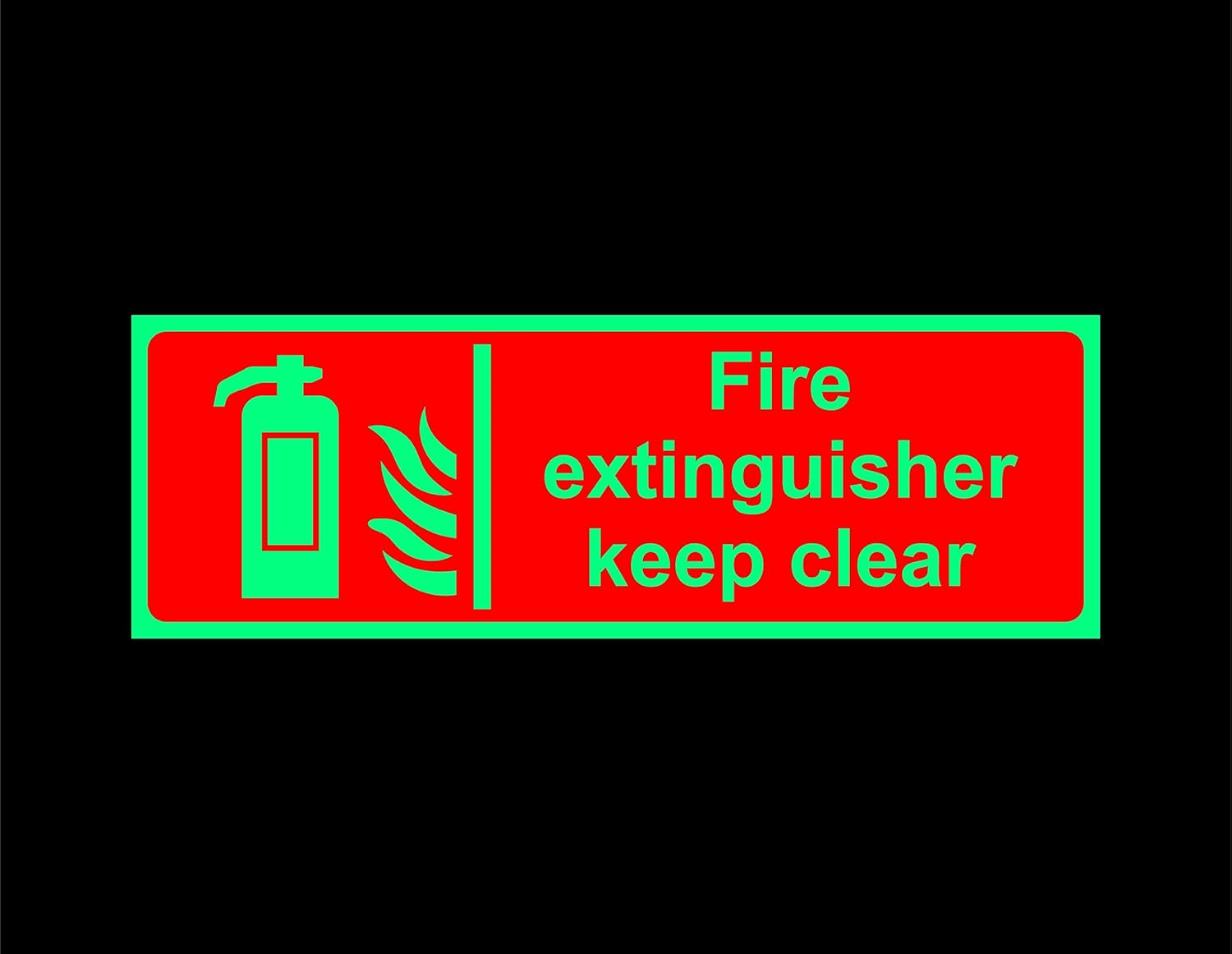 Fire extinguisher keep clear Safety sign 300mm x 100mm 1.2mm