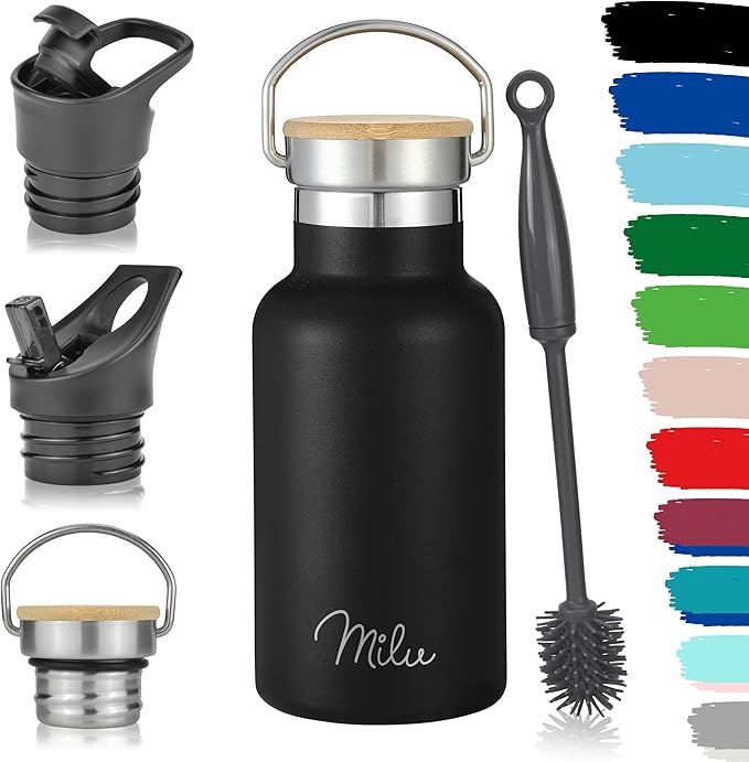 Milu Stainless Steel Water Bottle 350 ml 500 ml 750 ml 1000 ml (+ 3