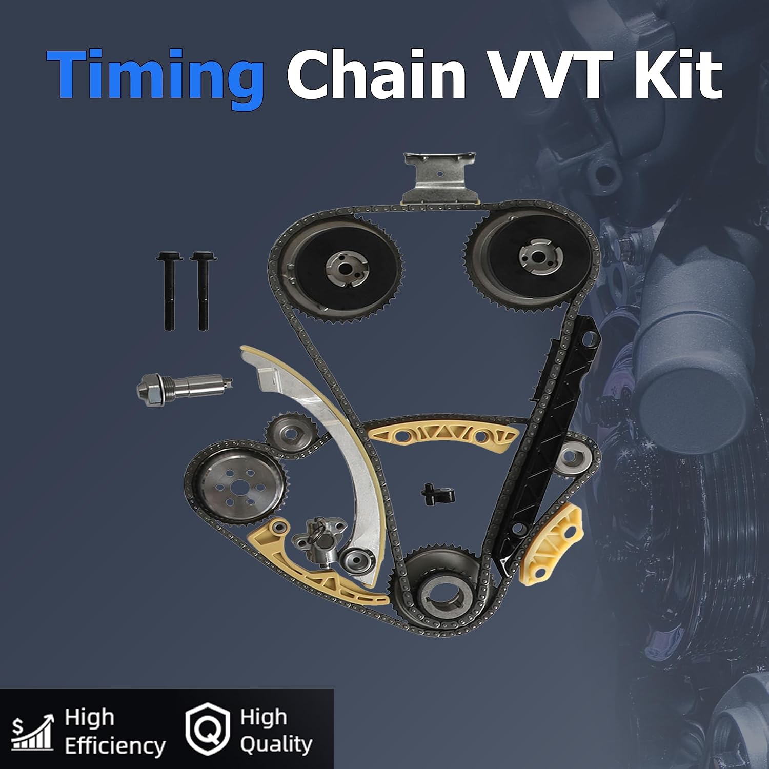 2.4L Engine Rebuild Overhaul Kit & Timing Chain Kit VVT Head Gasket Set Connecting Rods Pistons Main & Rod Bearings Set Fit For Chevy Malibu Captiva Equinox Orlando Buick Regal Verano 2.4L 2011-2017.