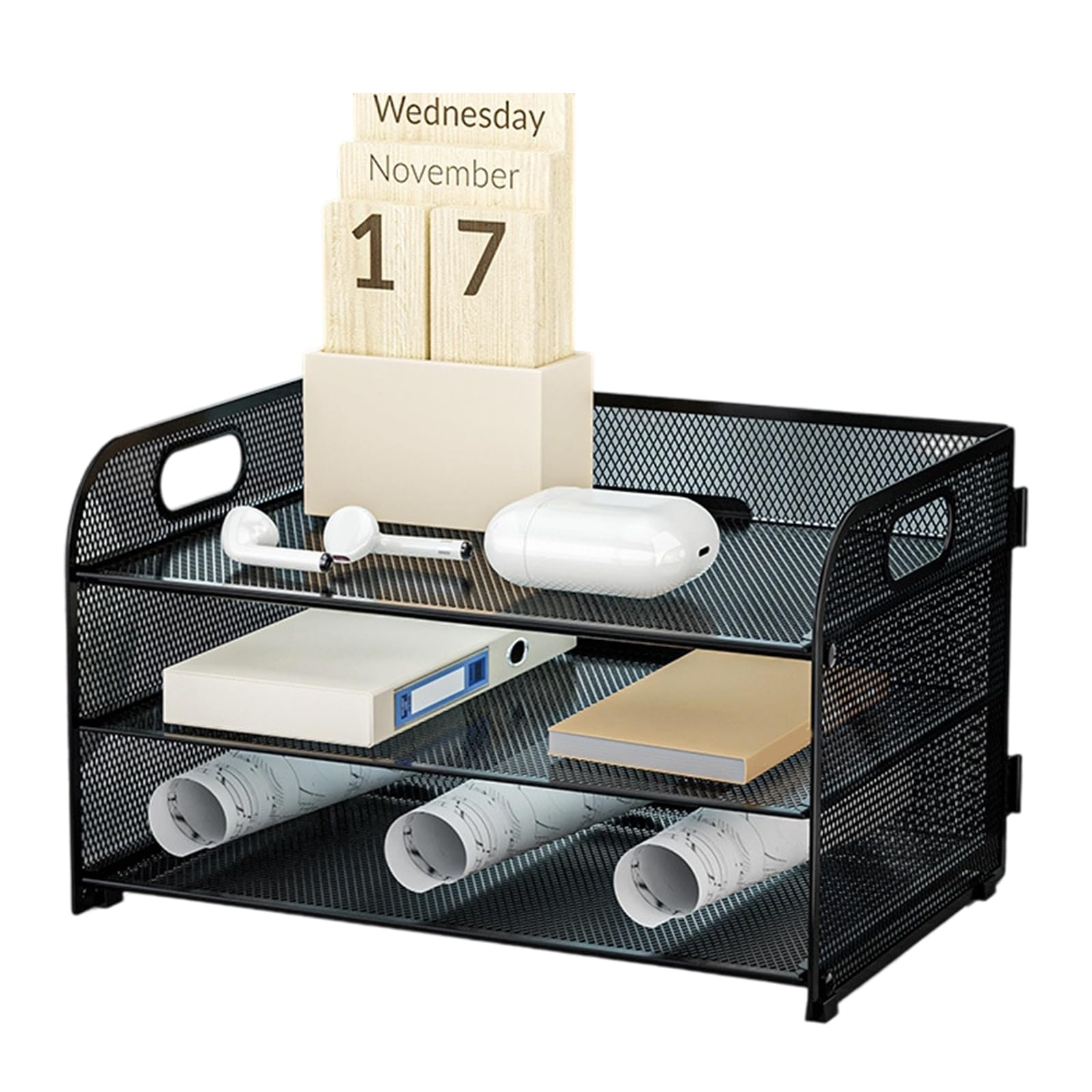XAGMODSHN 3 Tiers Filing Trays Desk Organiser Document Sorter Rack File Holders Paper Organiser File Supplies Filing Trays
