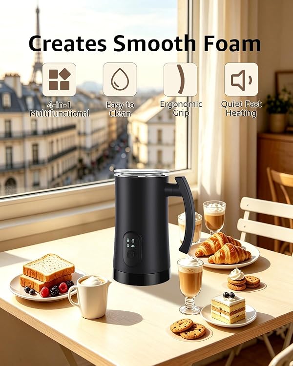 MUMAO Milk Frother, 4-in-1 Milk Frother and Steamer, 350ml/11.8oz Coffee Frother with Warm and Cold Foam for Latte, Cappuccino and Hot Chocolate by MUMAO - Image 2