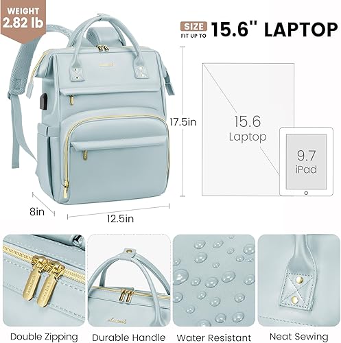 Miniatura 169 de LOVEVOOK Mochila para laptop para mujer, mochila para mujer a la moda, Negro, 15.6 pulgadas