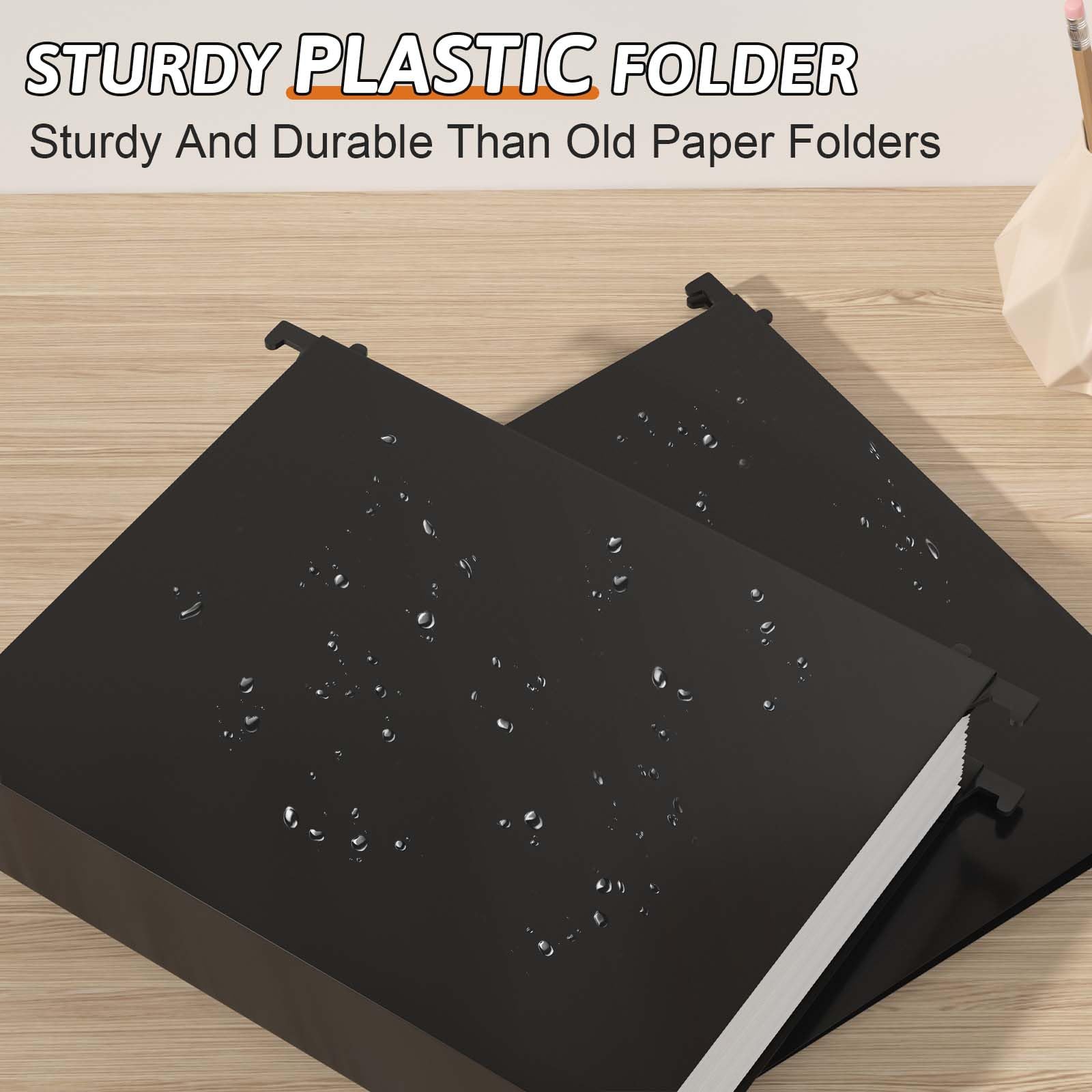 Carpeta colgante de plástico de capacidad extra, tamaño carta, paquete de 12 carpetas colgantes reforzadas con expansión resistente de 2 pulgadas, organizador colgante duradero diseñado para