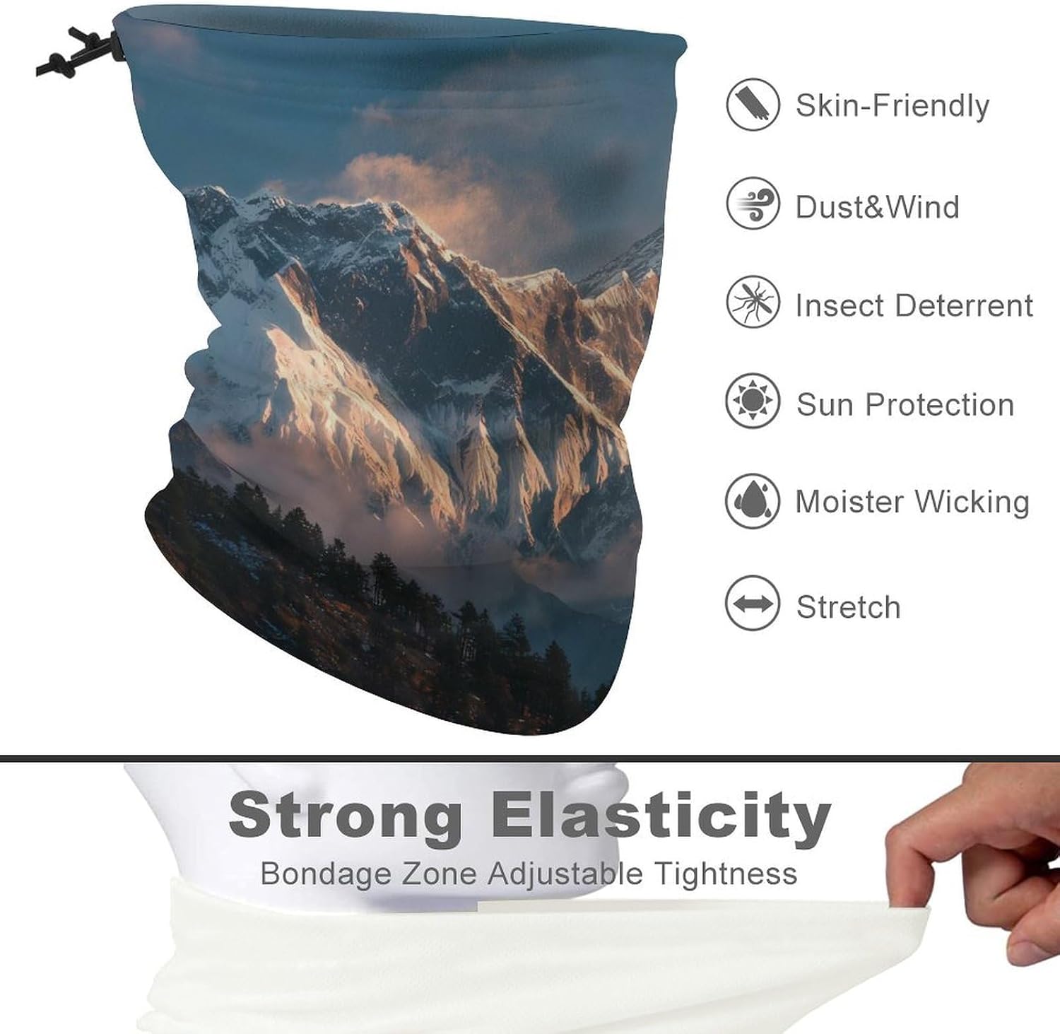 Himalayas Sunrise Unisex Neck Gaiter Face Scarf Cover Sun Hoods for Outdoor Hiking Skiing