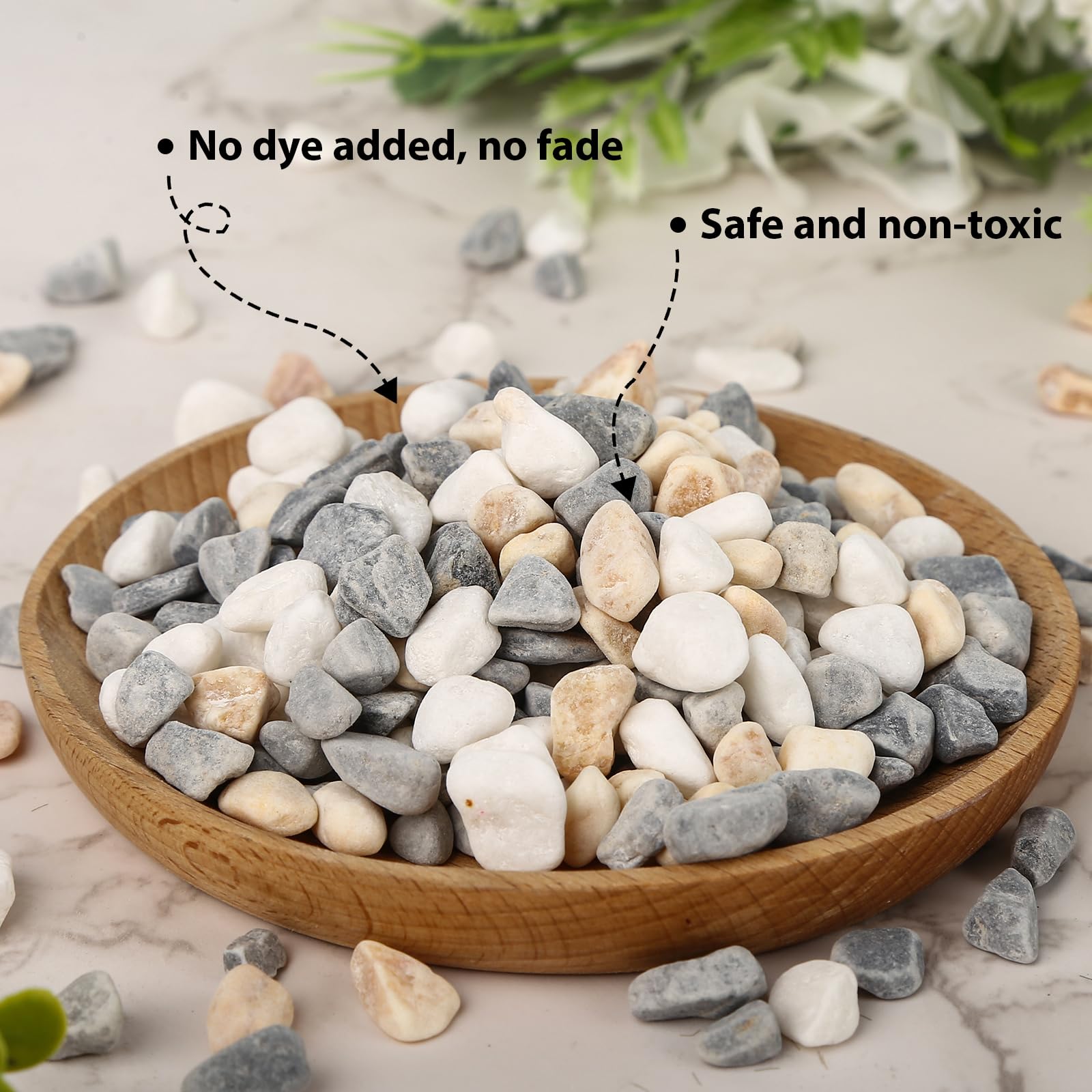 2LB Gravel Pebbles, Natural Decorative Stones For
