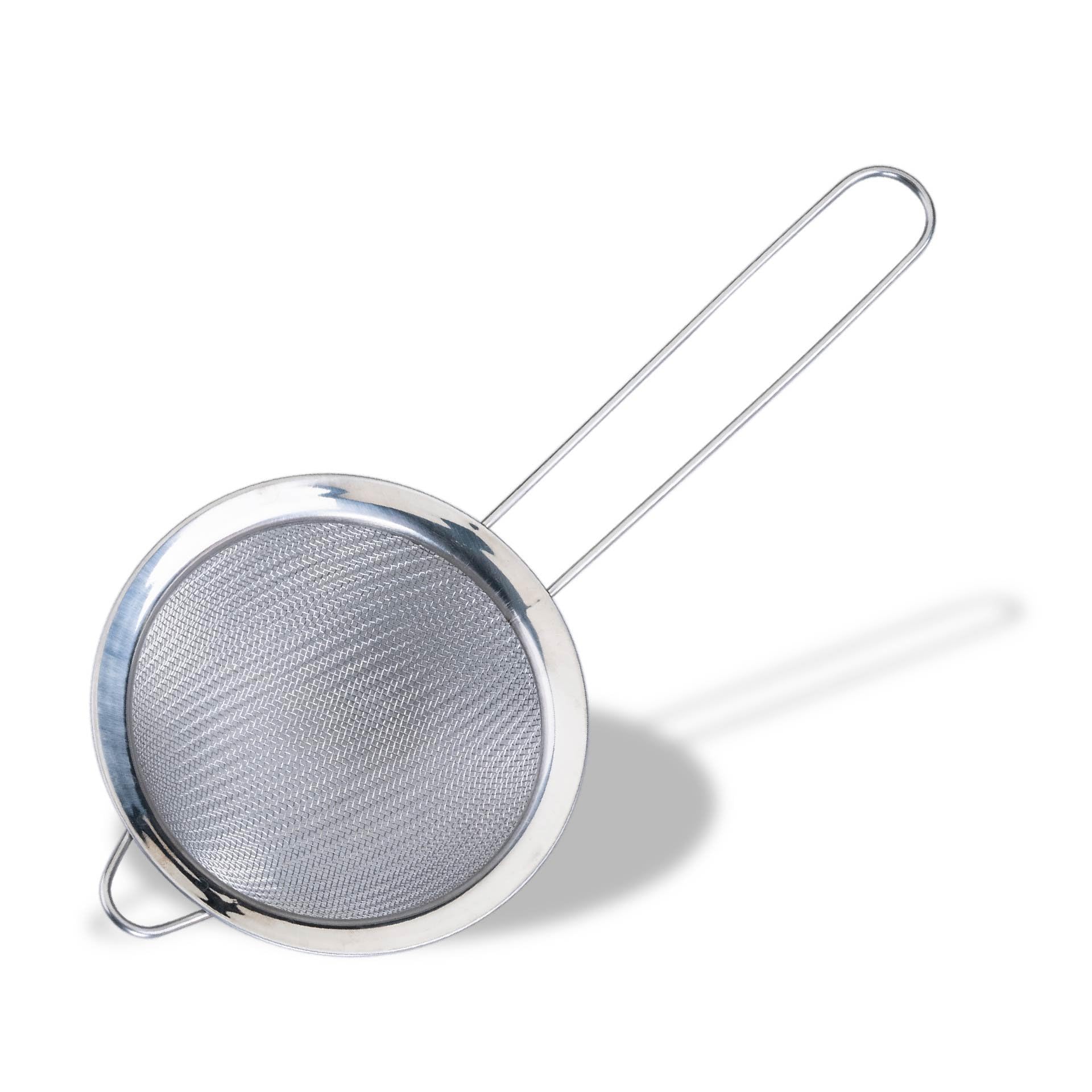 Fackelmann Silver Initial Sieve Stainless Steel, Fine Metal Mesh With Rim, Long Handle, For Sifting Straining & Draining, Food Kitchen Strainer, Tea Strainer, Small 10Cm Diameter Colander