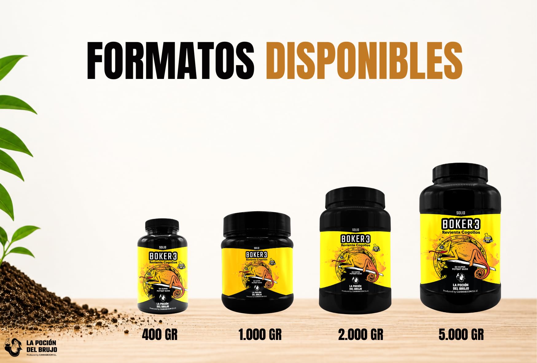 Revienta cogollos - BOKER 3 - Cannaboom - antiguo Super Potent Buds - fertilizante solido con PK (400gr)