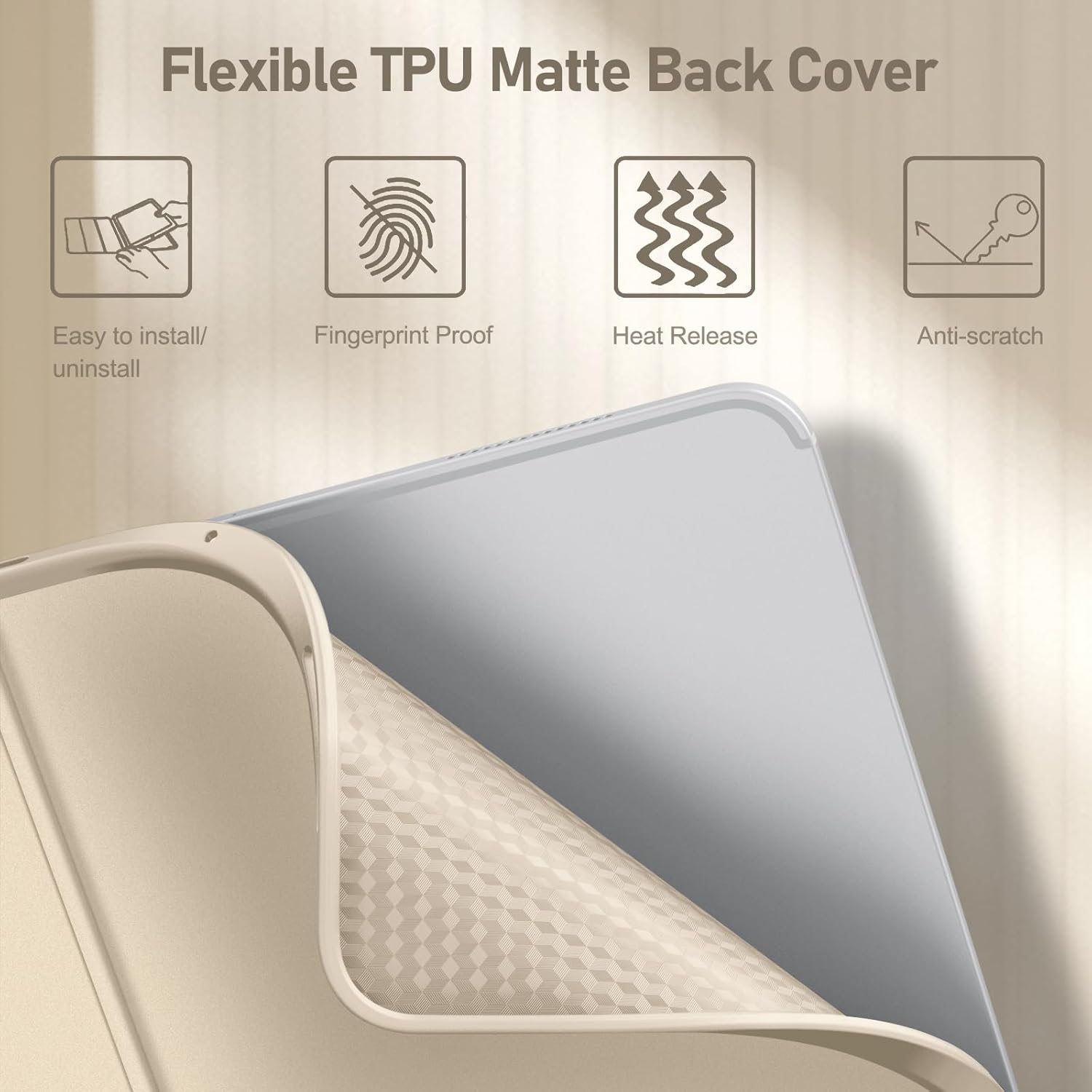 FINTIE Keyboard Case for iPad Pro 11-inch (M5) 2025 / (M4) 2024 - Protective Soft TPU Back Stand Cover with Pencil Holder, Magnetically Detachable Wireless Bluetooth Keyboard, Starlight