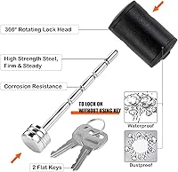 Vista 3 de CZC AUTO Cerradura de Acoplador de Lengüeta de Remolque Ajustable Cerradura de Pasador de Acoplador de Remolque, Diámetro 1/4 Pulgada, 3 Pulgadas