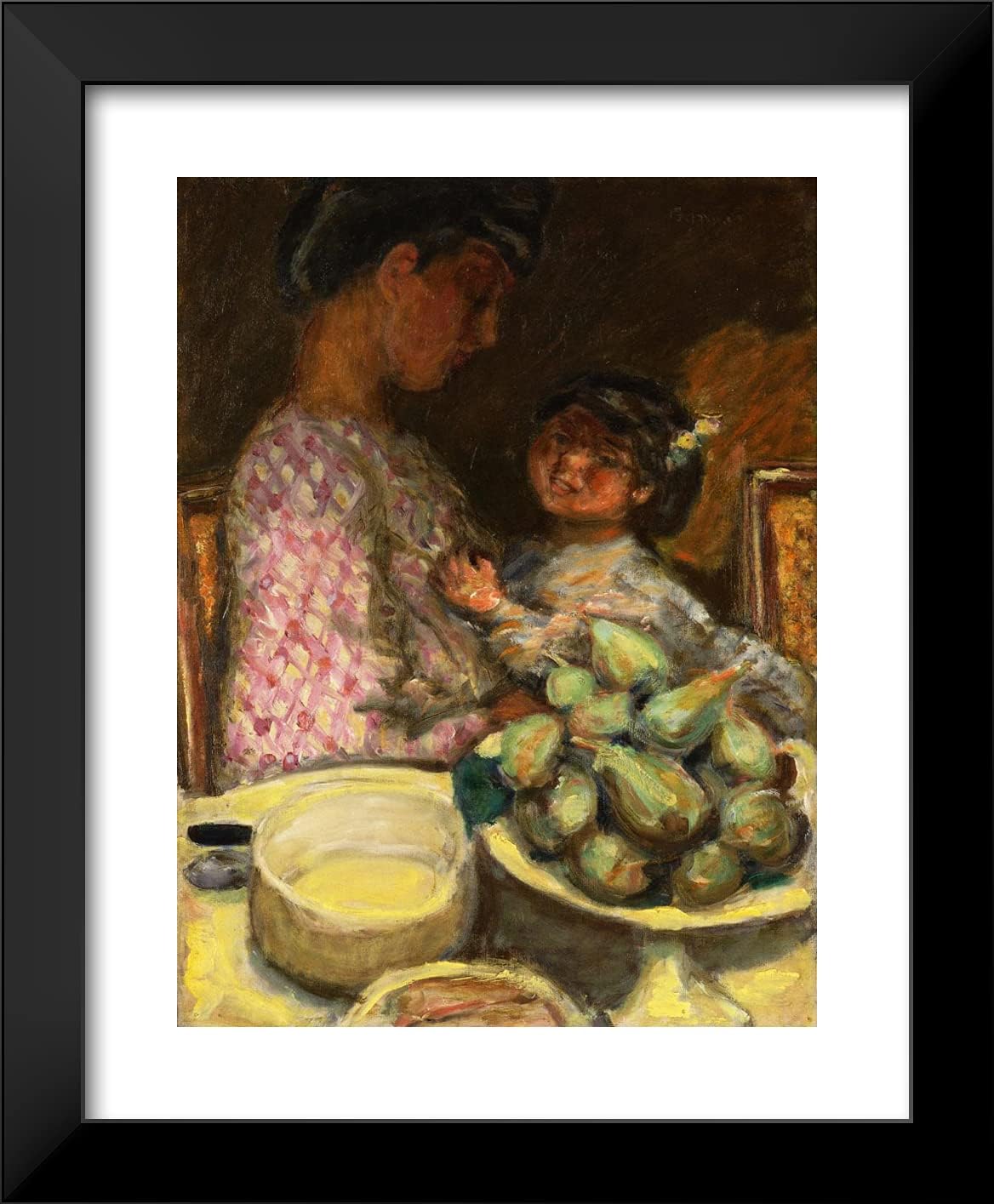 ArtDirect Bonnard, Pierre 20x24 Black Modern Framed Art Print Titled: A Plate of Figs