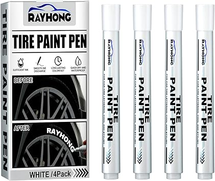 Amazon Co Jp タイヤペン タイヤ ペイント タイヤ マーカー ホワイト 4本セット 白いマーカー 細かい作業に最適 Diy 装飾用 速乾性 耐水性 防湿性 色あせ防止 多種類表面対応 自動車 車両用 タイヤ糸塗装 タイヤ用ホワイトペン 車 バイク