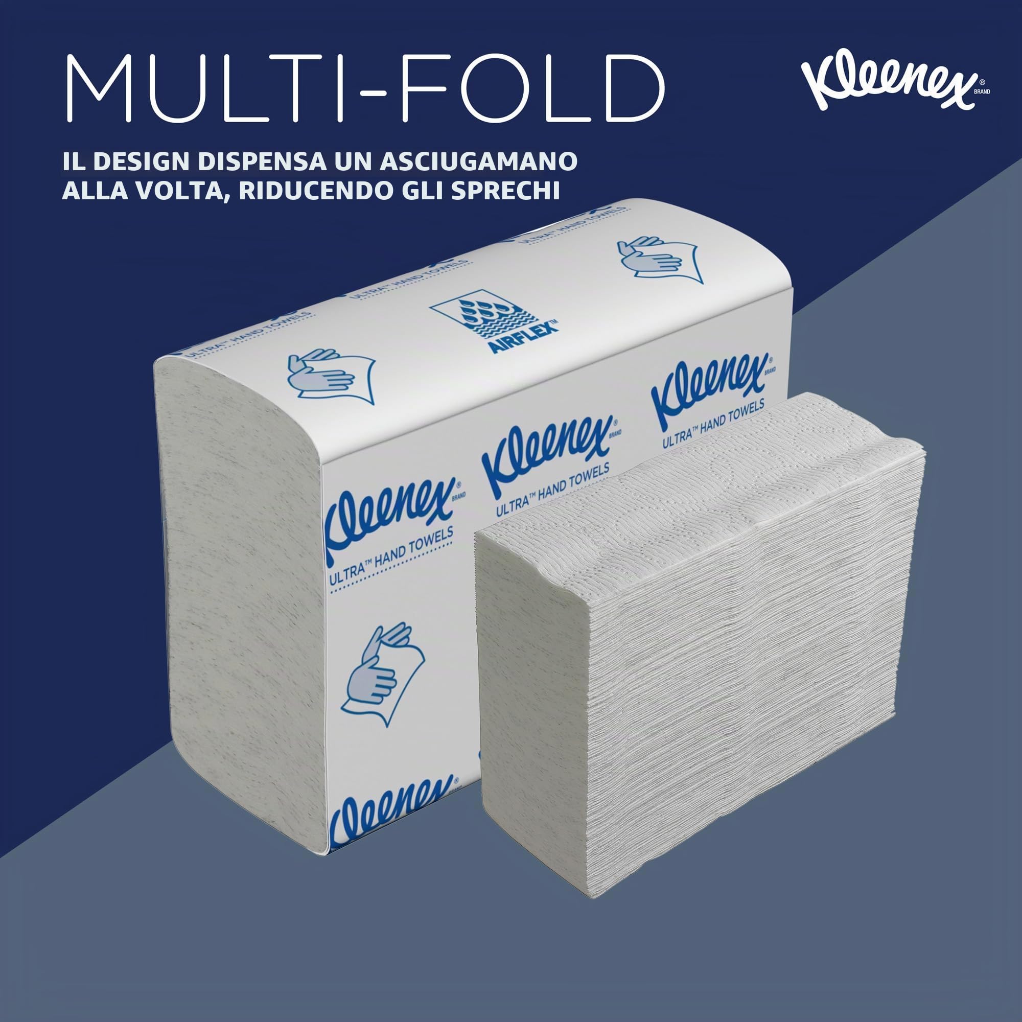 Kleenex Ultra Asciugamani intercalati bianchi 4633 - asciugamani di carta monouso a 2 veli - 18 confezioni x 150 asciugamani di carta piccoli (totale 2.700)