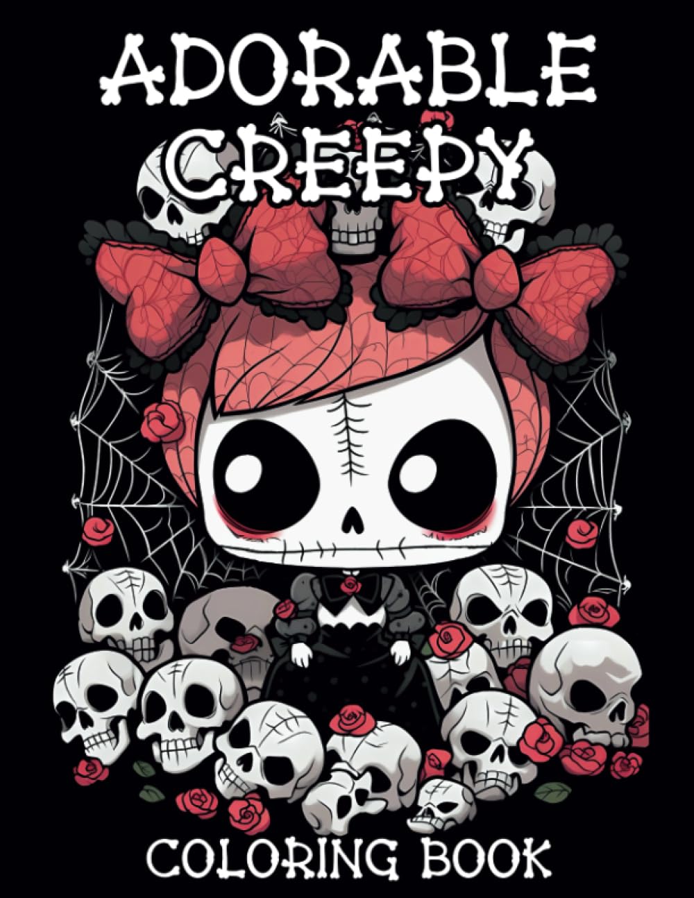 Adorable Creepy Coloring Book with Spooky Cute Kawaii Creatures Monsters and Animals for Adults and Teens: Easy Halloween Coloring Activity for Fun and Relaxation