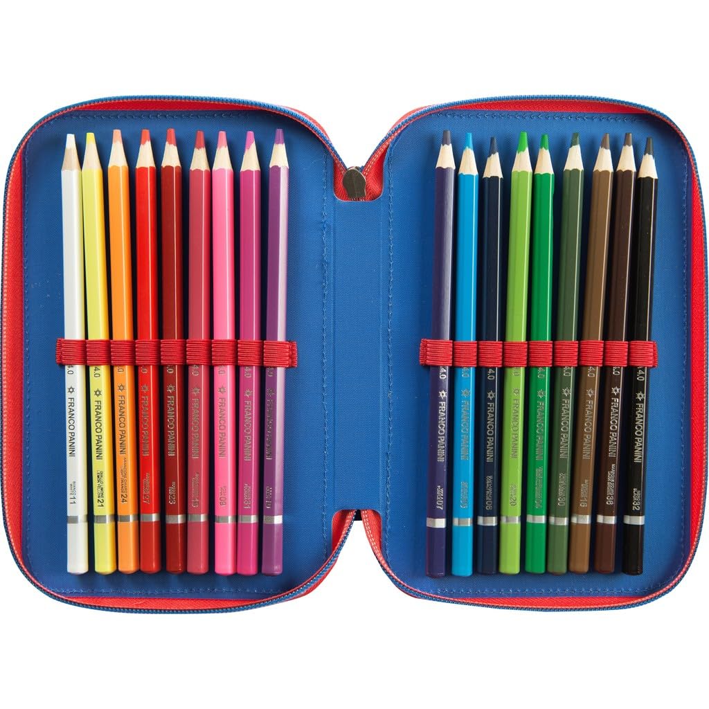 Clondo Astuccio 3 Scomparti Riempito Bambino, Per Super Mario Fan Bambini, 45 Accessori Scuola, 3 Zip, Set Cancelleria