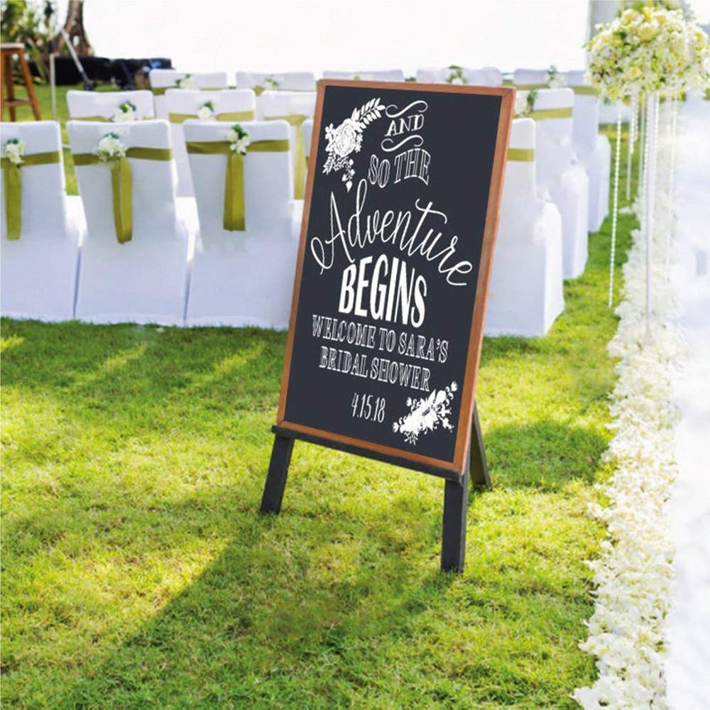 Despedida de soltera Aventura comienza Etiqueta de bienvenida Señalización Etiqueta de pared personalizada Etiqueta de vinilo Cartel de boda Espejo de pizarra 42x53cm