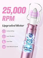 Vista 3 de Subay Kit profesional de manicura y pedicura, juego de taladro eléctrico para uñas con pantalla LED, 25000 RPM, 11 accesorios más 20 bandas