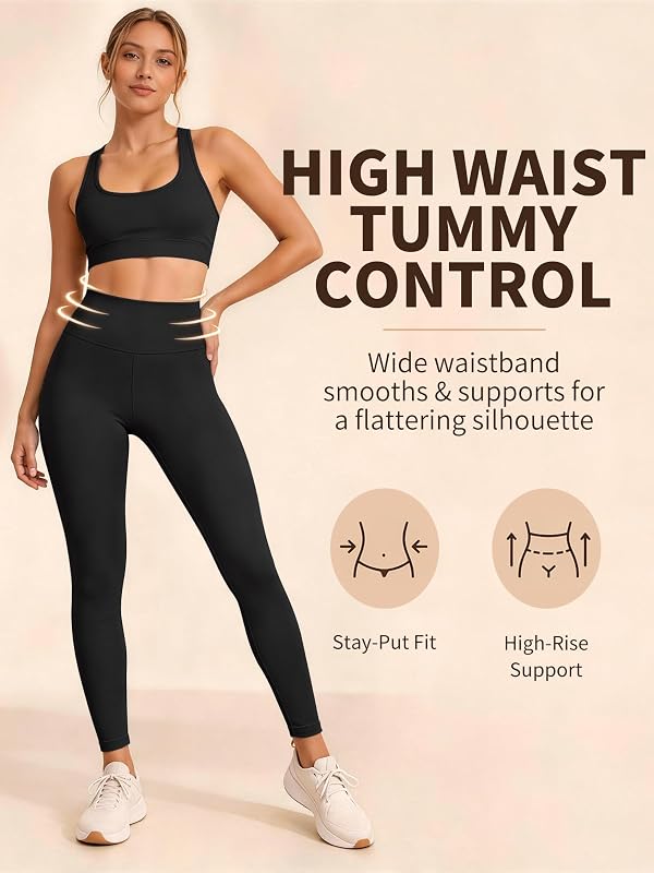 Laite Hebe Leggings for Women - High Waisted Full Length Buttery Soft Yoga Pants for Workout Athletic Daily image 2