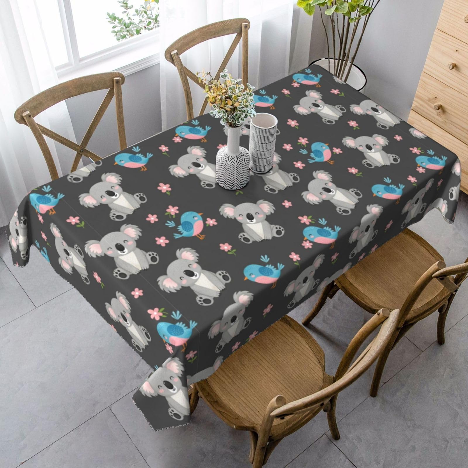 Nappe de table pour mariage et fête design koala dessin animé à fleurs