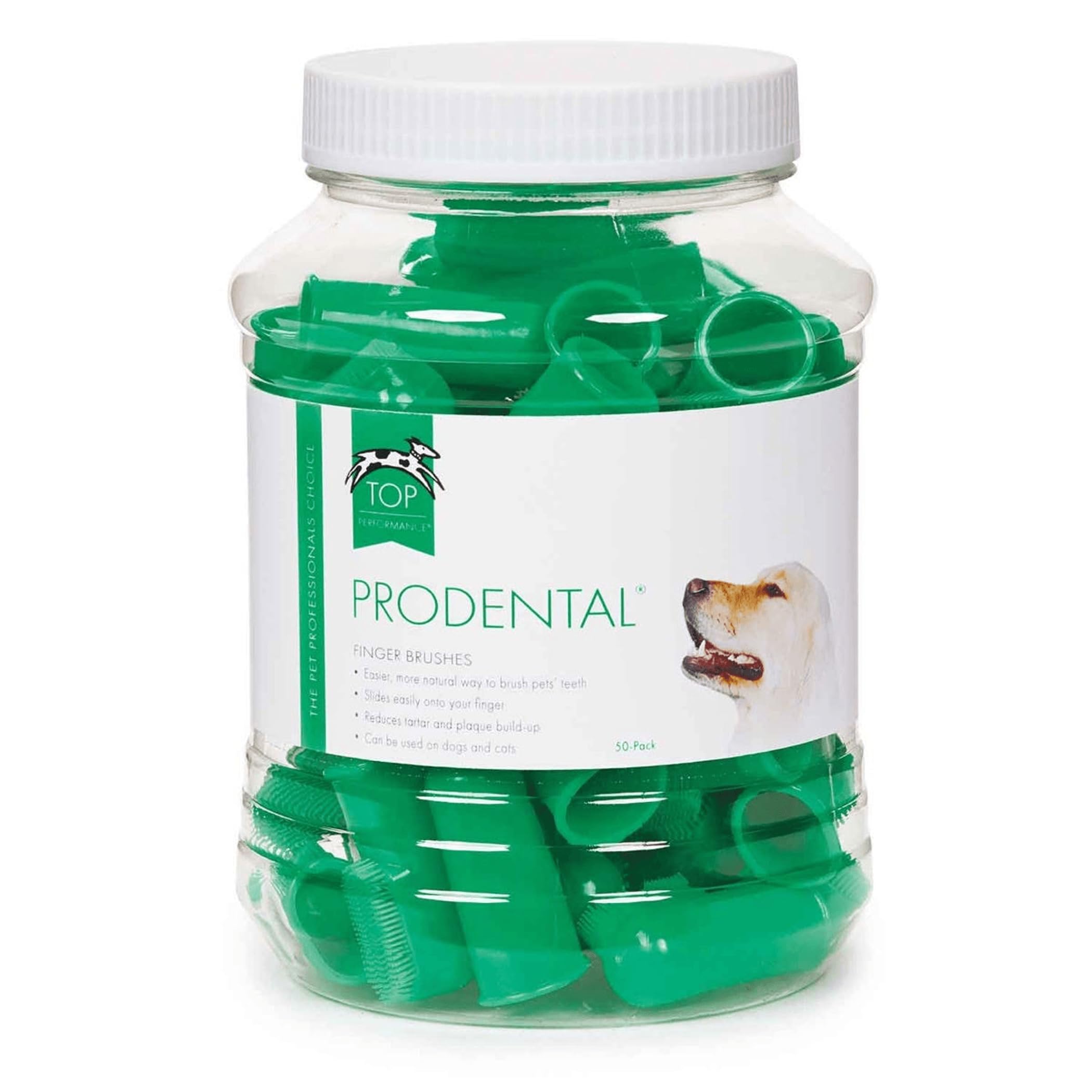 Top Performance ProDental Finger Brushes — Convenient Toothbrushes for Cleaning Pets' Teeth, 50-Pack