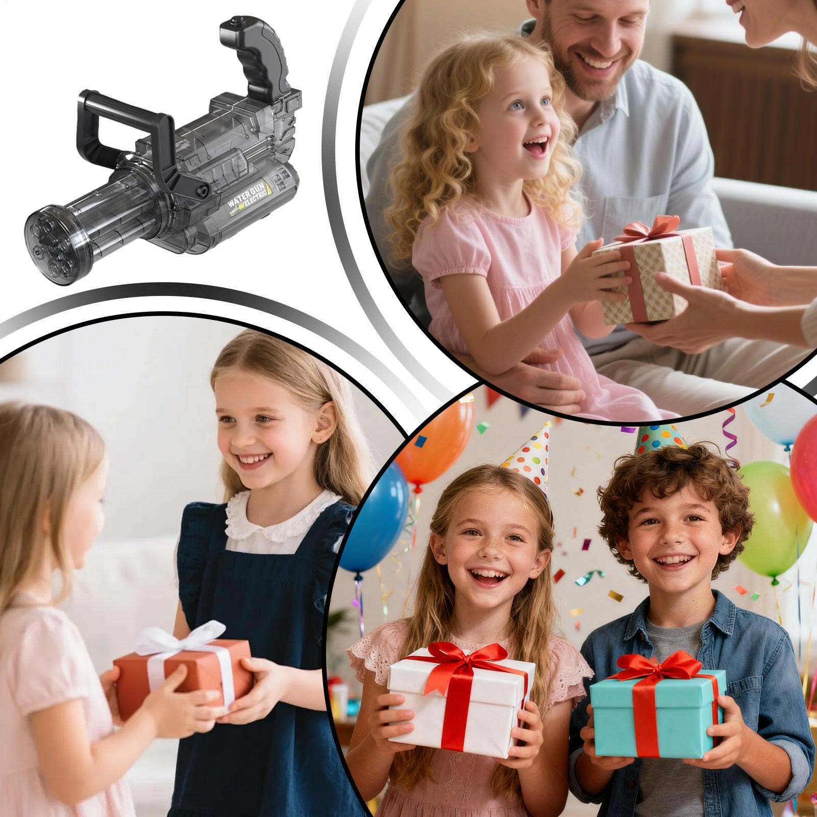 Giocattolo Elettrico per Pistola ad Acqua Sparatore Automatico per Esterni | Giochi da Piscina con Effetti Luce e Fiamma per Bambini Giardino Feste Estive Spiaggia