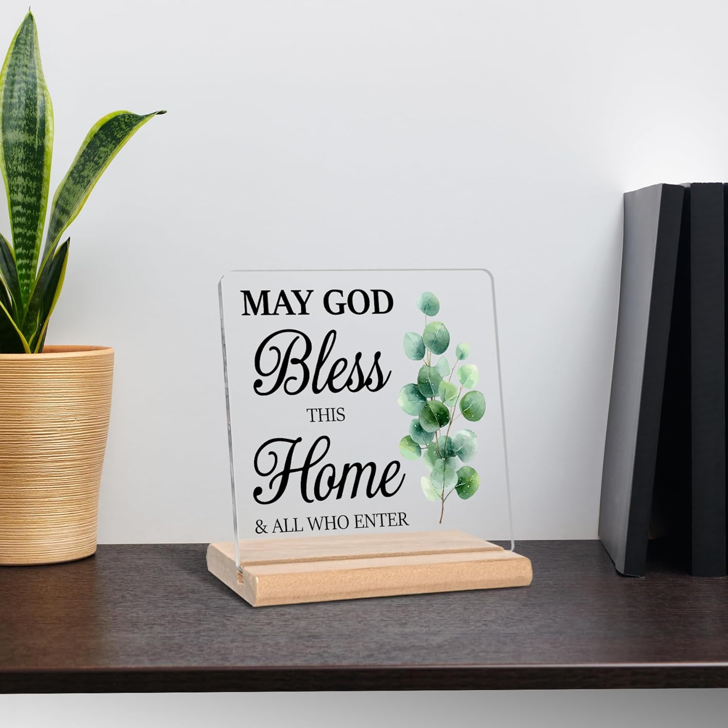 Christian Gifts for Women Men, My God Bless This Home & All Who Enter Acrylic Plaque Sign, House Gifts for Friends, Family Coworkers, Home Desk Decor Sign - Image 5