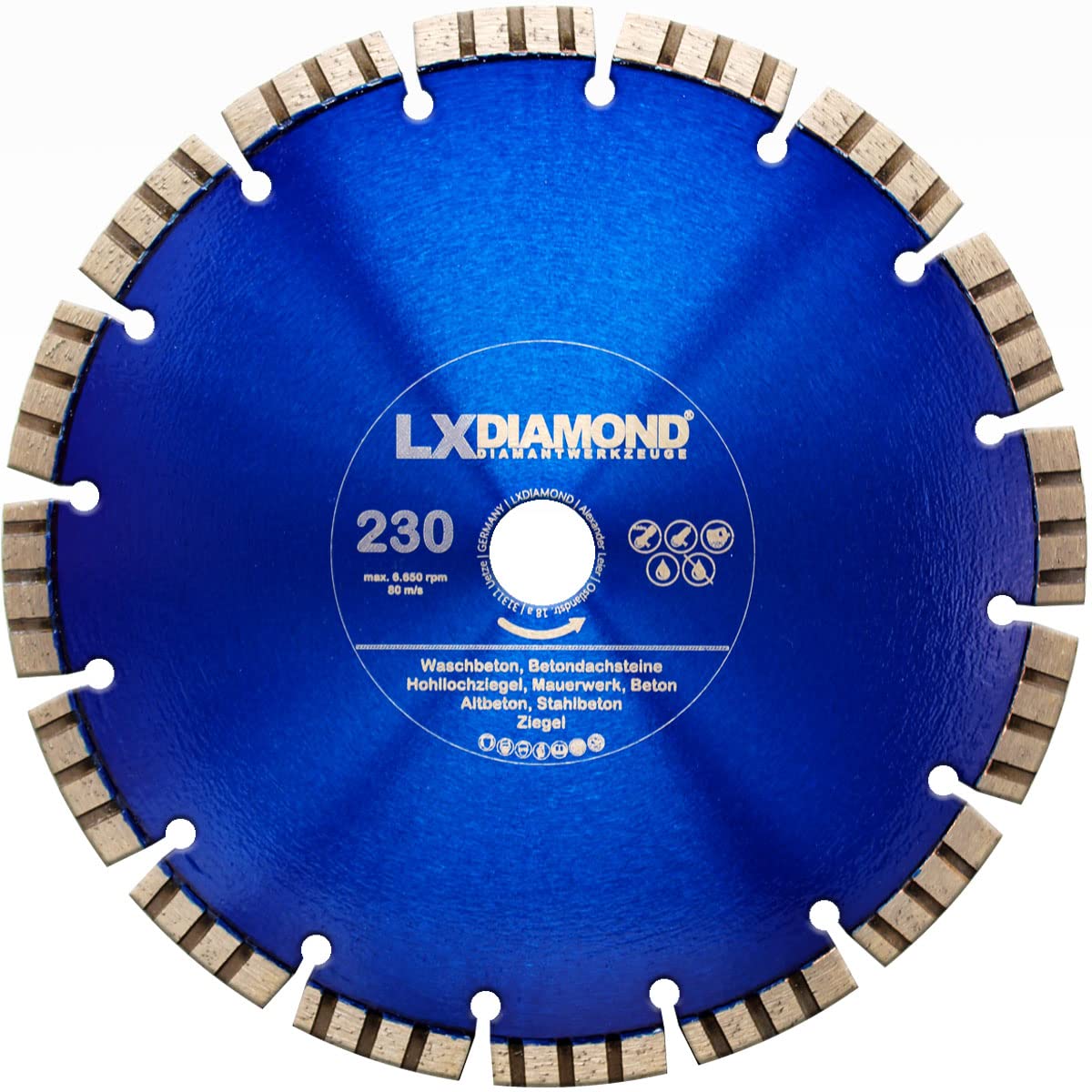 Diamant-Trennscheibe 230mm x 22,23mm Diamantscheibe für Stein Beton Stahlbeton Mauerwerk Waschbeton passend für Trennschleifer Winkelschleifer - Betonscheibe 230 mm in Premium Qualität