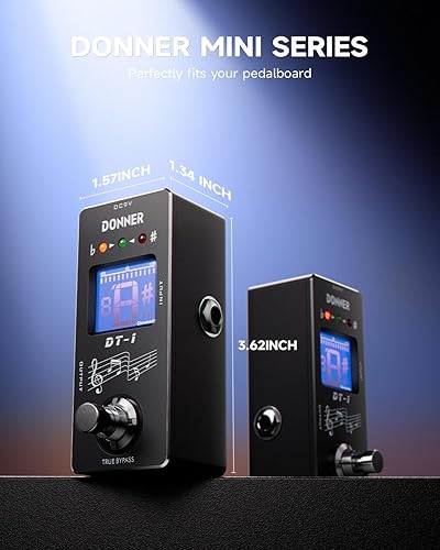 Vista 58 de Donner - Pedal octavador de guitarra, pedal octavador digital Harmonic Square, cambio de tono, 7 tipos de tono, 3 modos de tono: sostenido, Octava