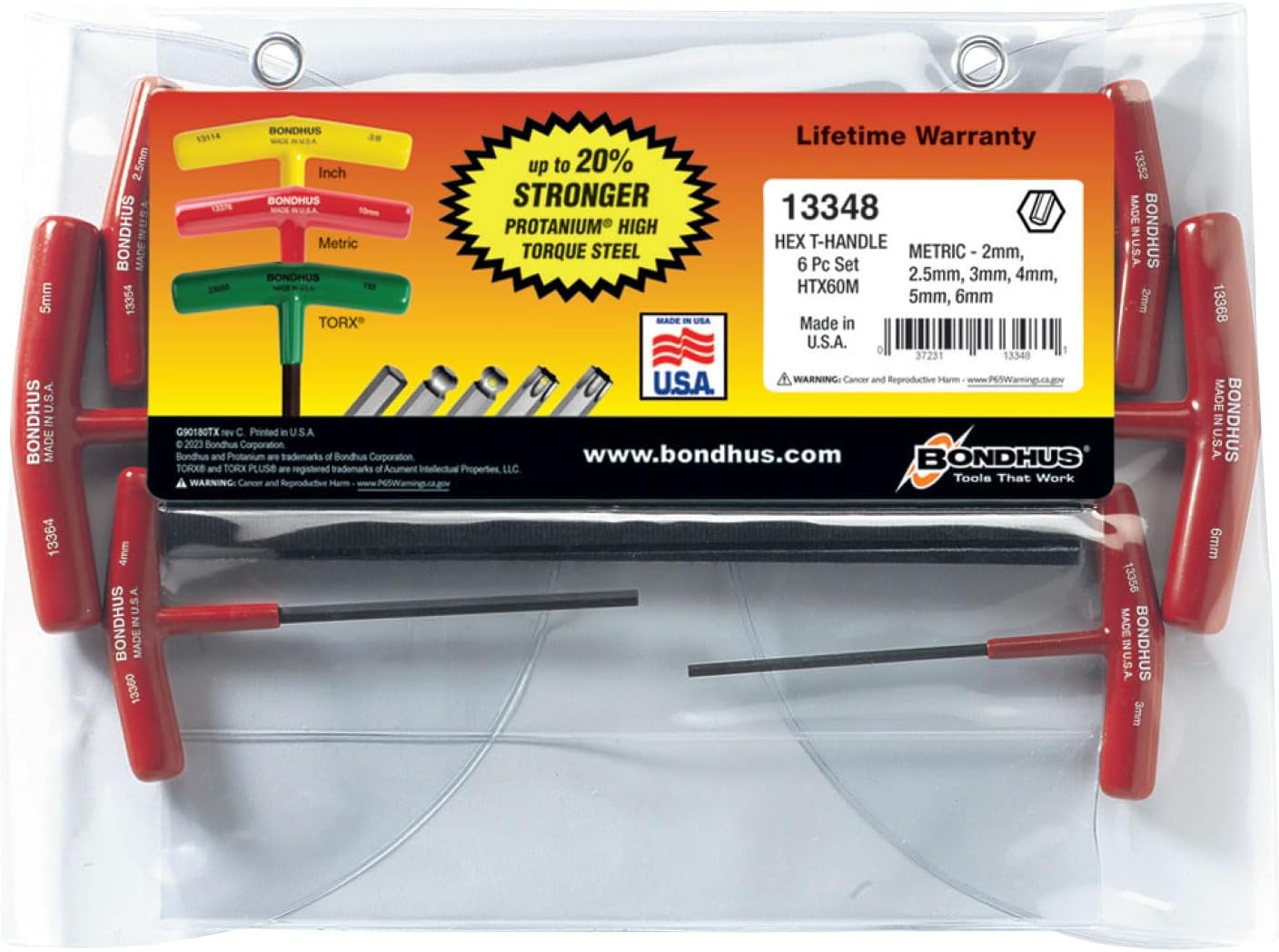 HTX60M 6PC 2-6MM T-Handle HEX, 13348