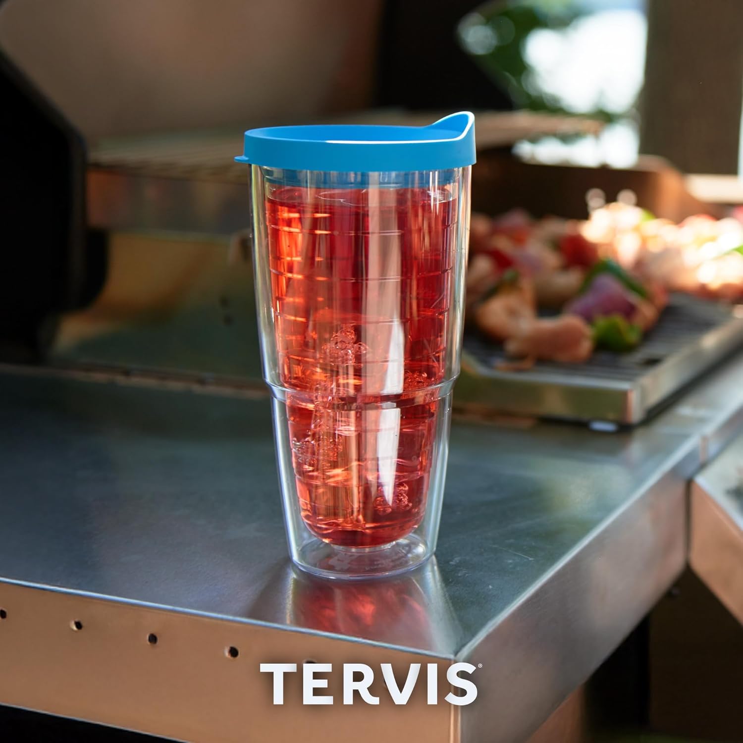 Tervis Clear & Colorful Tabletop Made in USA Double Walled Insulated Tumbler Travel Cup Keeps Drinks Cold & Hot, 24oz, Clear - Image 9