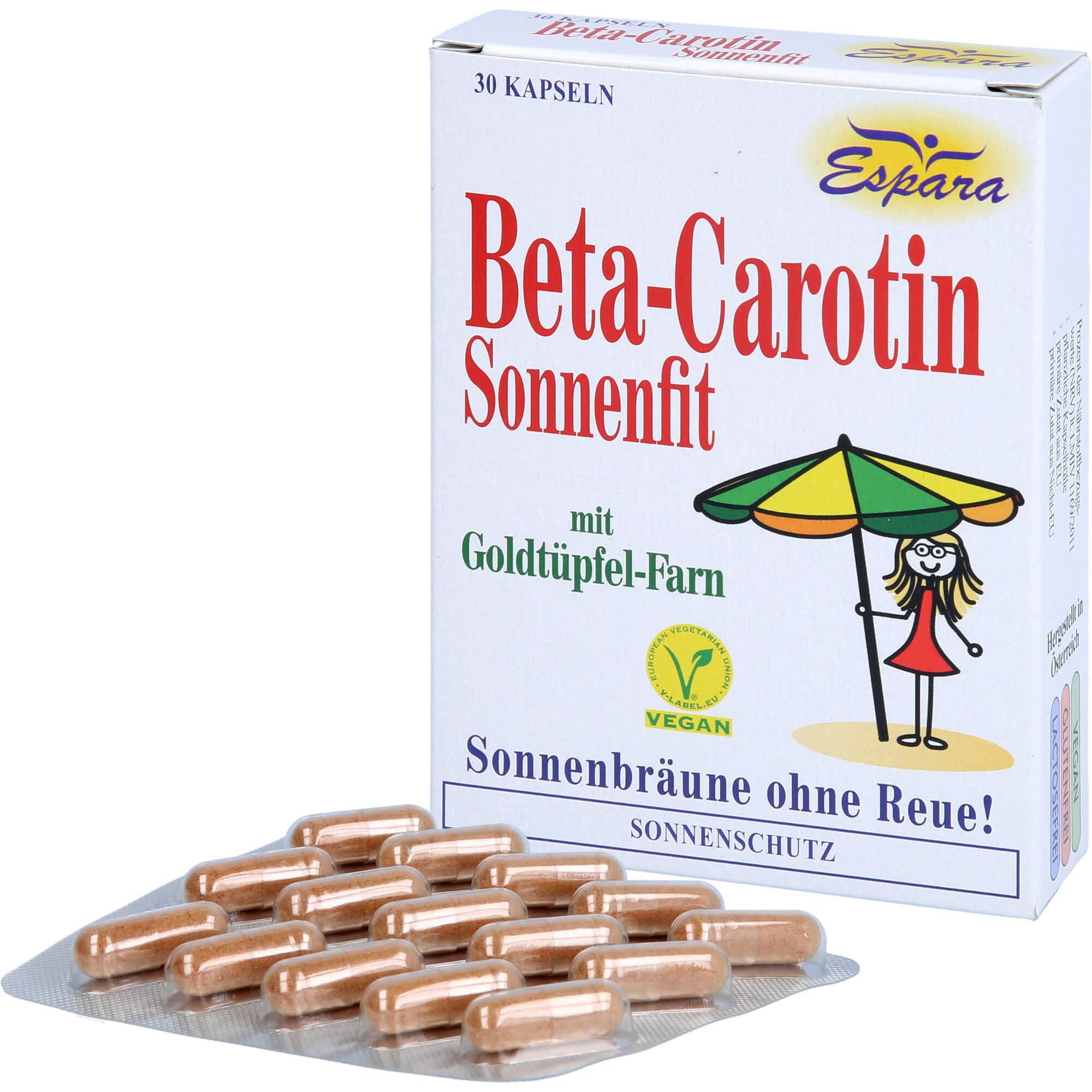 Beta-Carotin Sonnenfit mit Goldtüpfel-Farn Kapseln für Sonnenbräune ohne Reue, 30 St. Kapseln