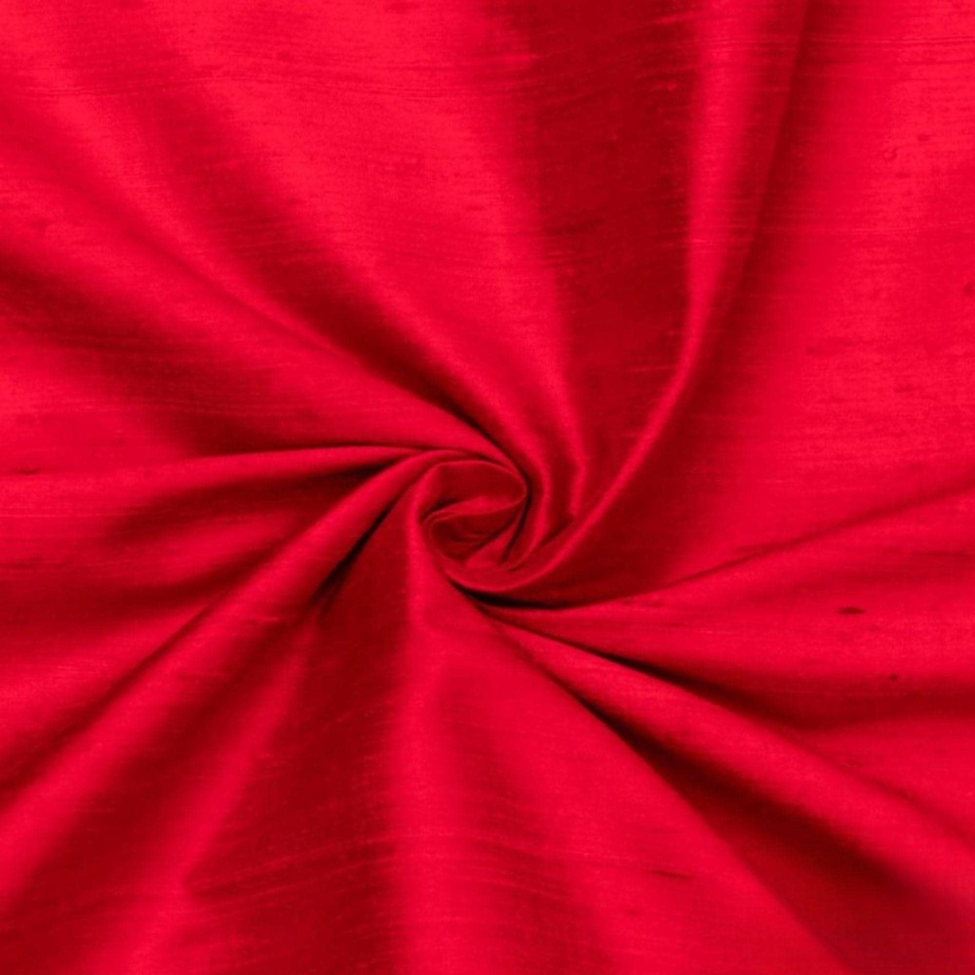 red silk dress material Heavy silk satin, red