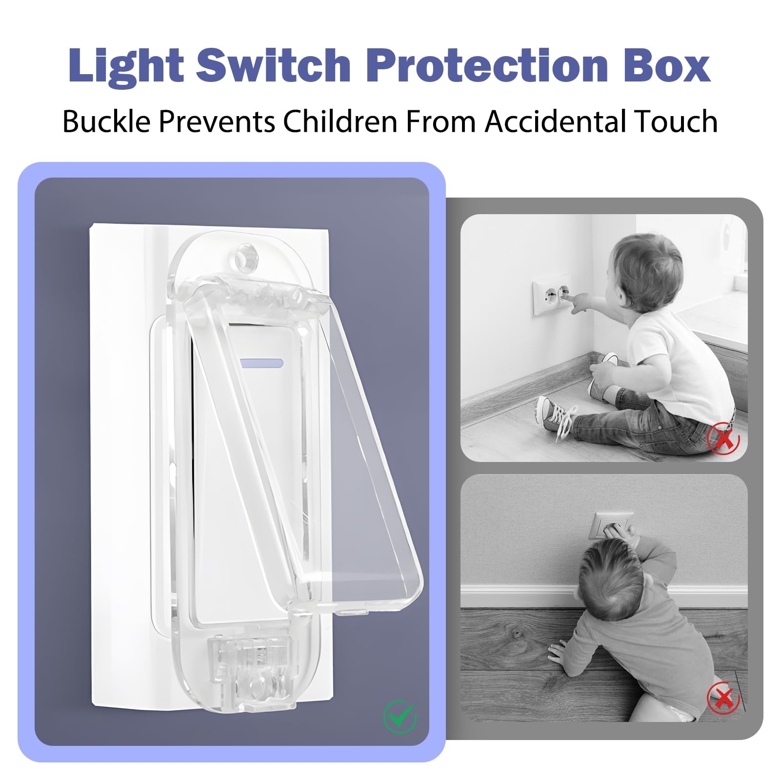 Lot de 3 protections d'interrupteur à bascule, protection transparente universelle pour interrupteur à bascule, empêche les allumages accidentels, installation facile avec vis, verrouillage