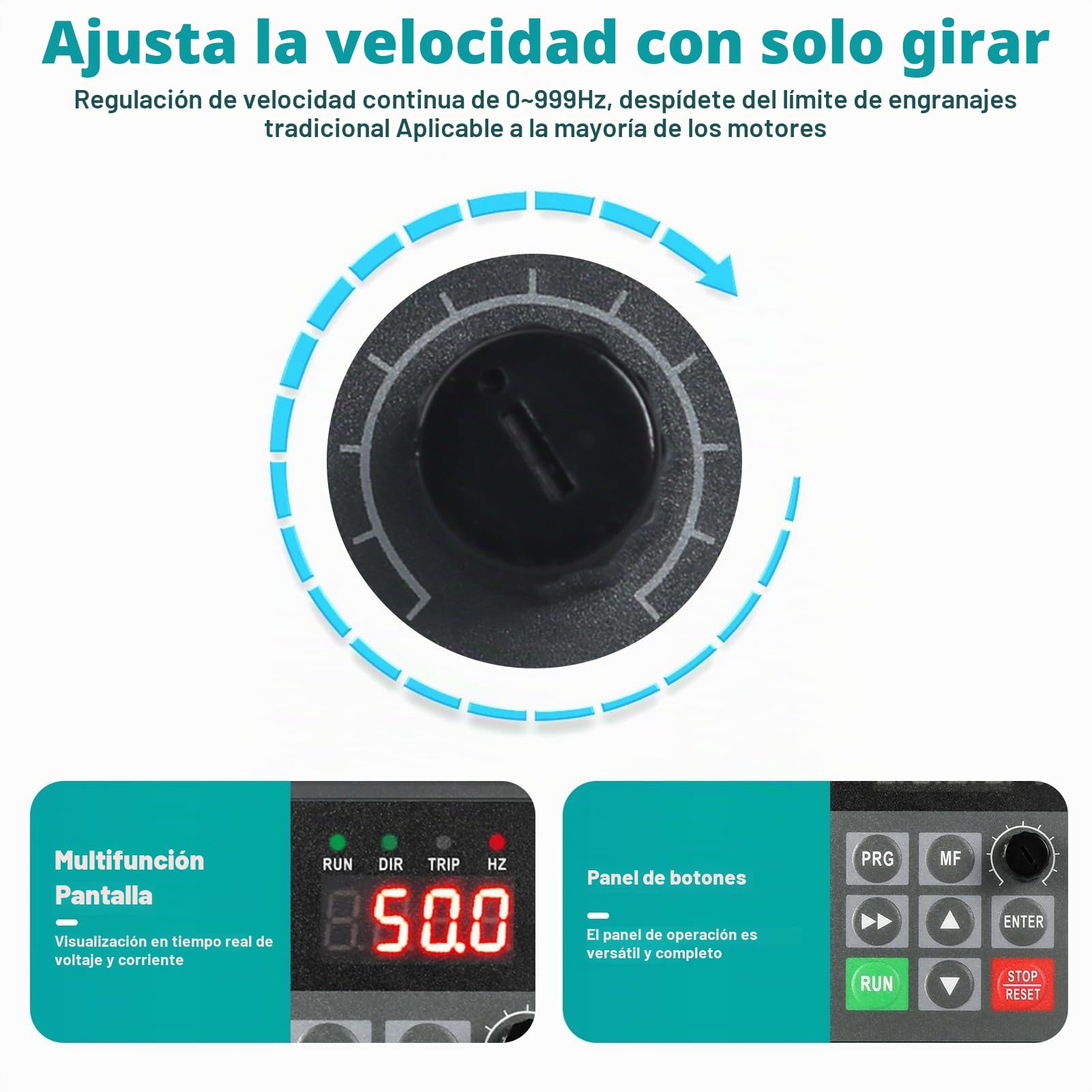 Jadeshay Variador De Frecuencia Trifásico 380V 7.5kW Convertidor De Frecuencia VFD Controlador De Velocidad para Motor Alta Eficiencia Protección Integrada para Maquinaria Industrial