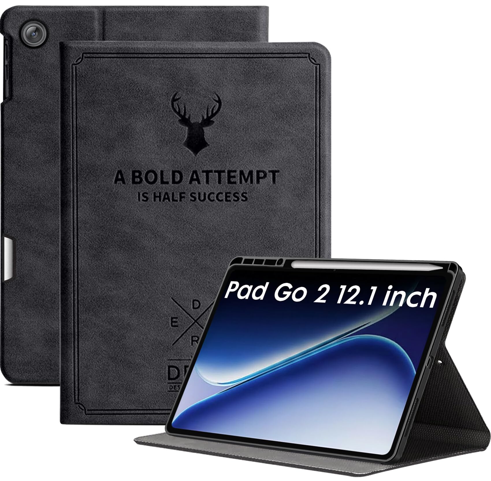 Robustrion Cover for OnePlus Pad Go 2 12.1 inch Cover Case with Pencil Holder, Flip Cover Case for OnePlus Pad Go 2 Tablet Cover [Auto Sleep Wake Support] - Black-image-23