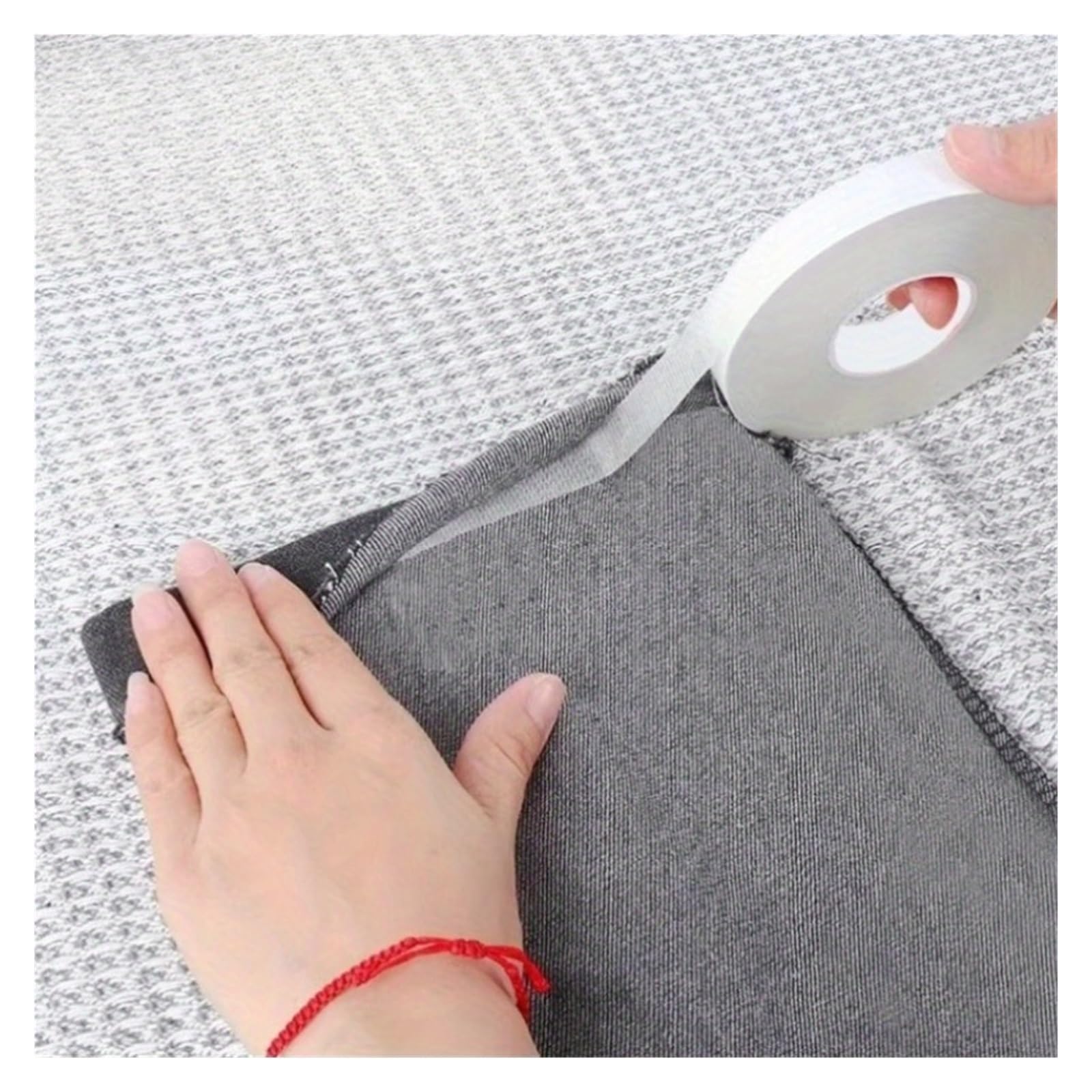 Nastro per orli dei pantaloni Nastro for orlo senza stiratura for pantaloni, tessuto a rete bianco con adesivo, for sartoria fai-da-te, tende, accessori for cucire(3 Rolls)