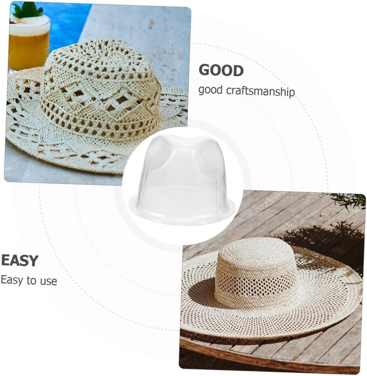 Levemolo 10pcs Plastic Hat Holders Hat Display Holder Clips Baseball Cap Stand Travel Rack
