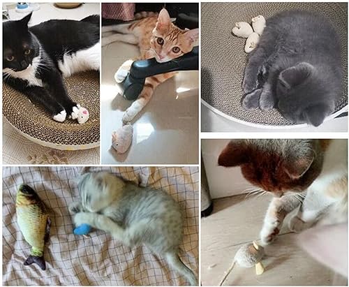 Miniatura 7 de ISMARTEN Juguete de hierba gatera, juguetes de peluche para gatos, ratones y animales para gatos y gatitos de interior, juguete masticable para