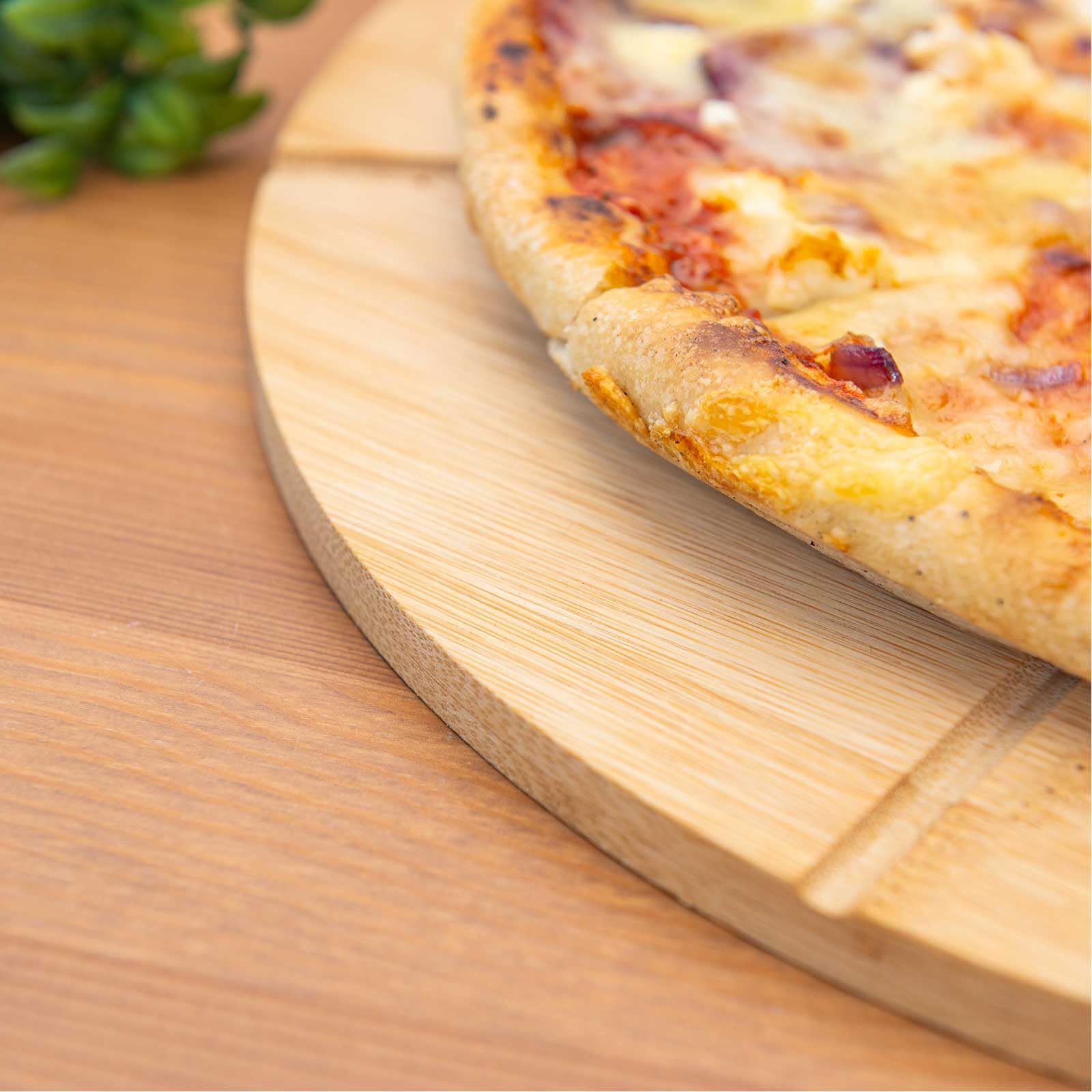 SIDCO Talerz do pizzy, 2 x deska do pizzy z nożem do pizzy, bambusowa deska do krojenia